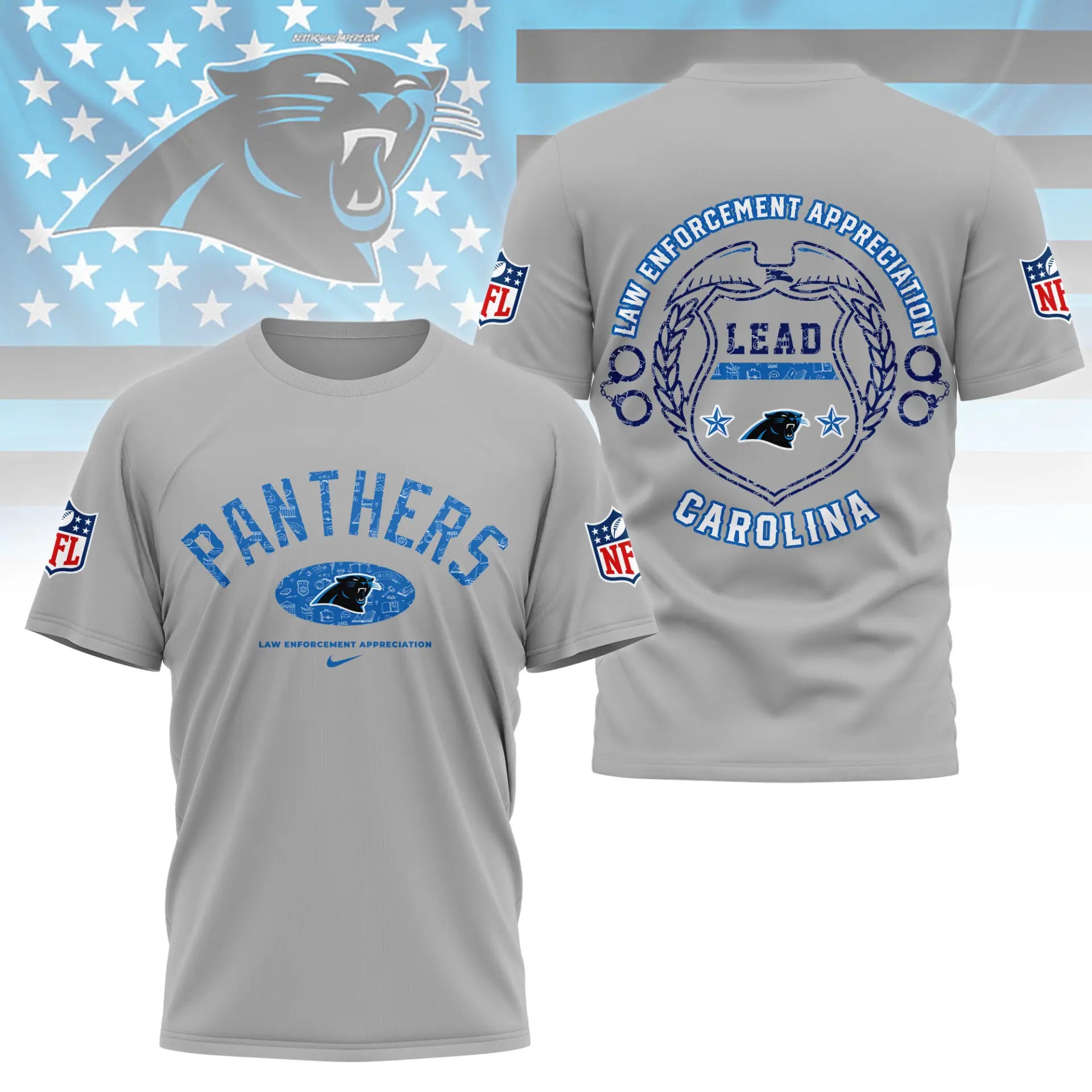 Carolina Panthers | Premium Law Appreciation Month 3D Shirt NY – HuddleStyle.com - Image 2