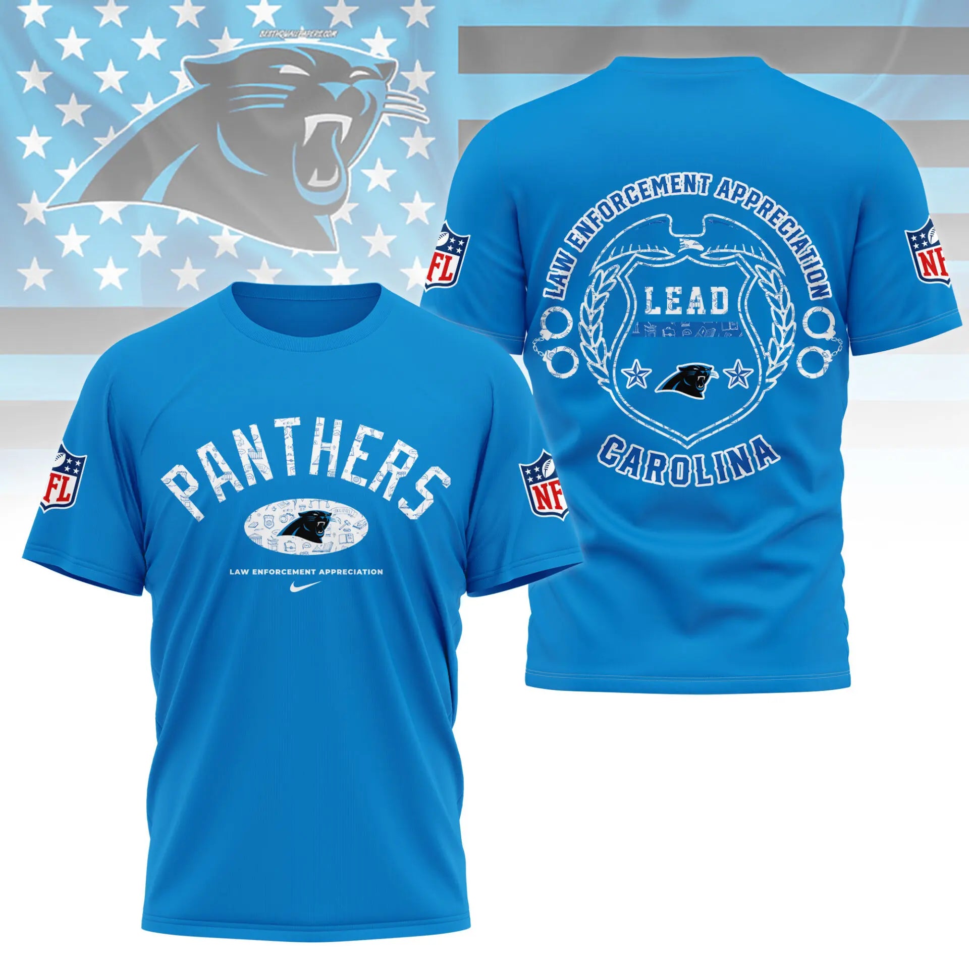 Carolina Panthers | Premium Law Appreciation Month 3D Shirt NY – HuddleStyle.com - Image 4