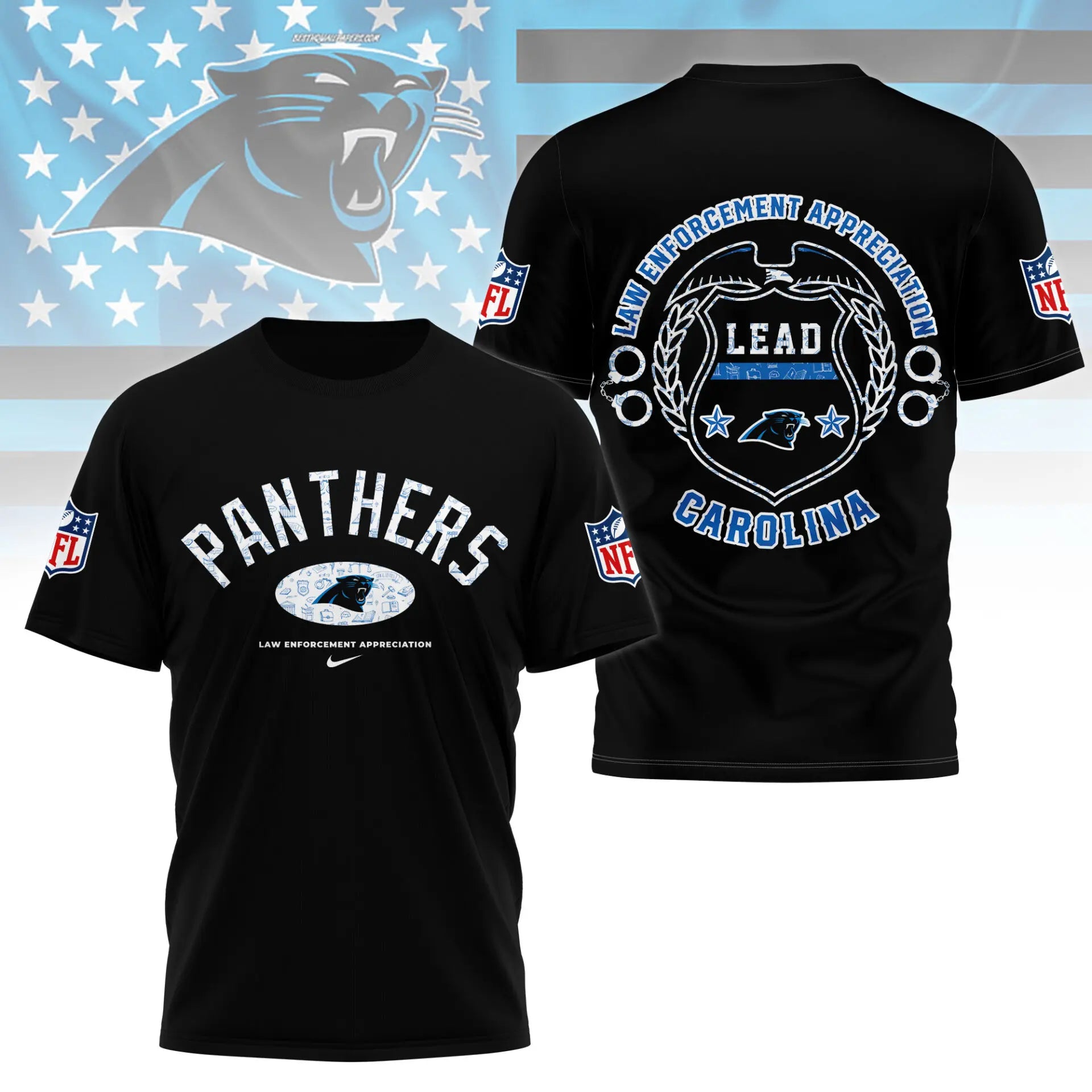 Carolina Panthers | Premium Law Appreciation Month 3D Shirt NY – HuddleStyle.com - Image 3