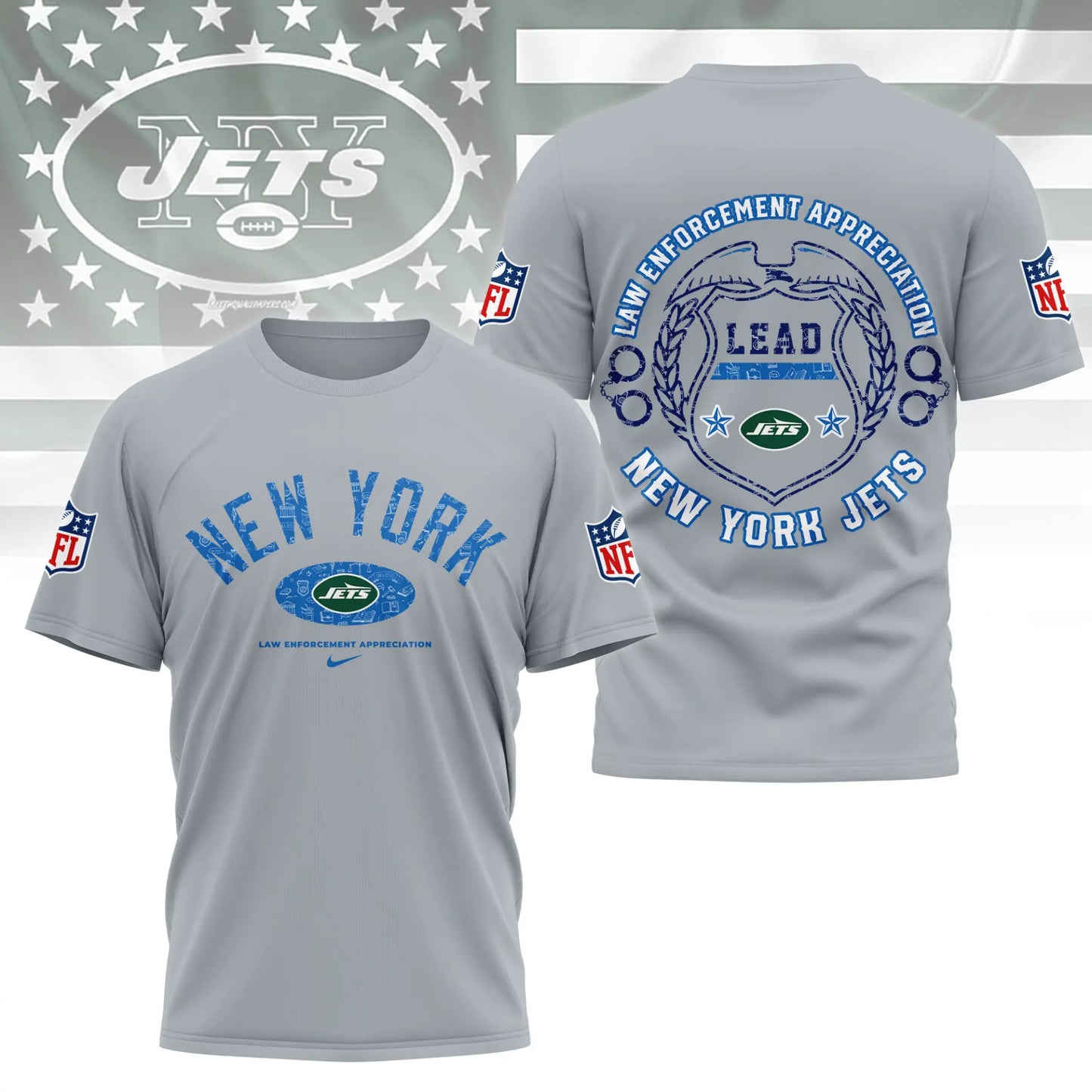 New York Jets | Premium Law Appreciation Month 3D Shirt NY – HuddleStyle.com - Main