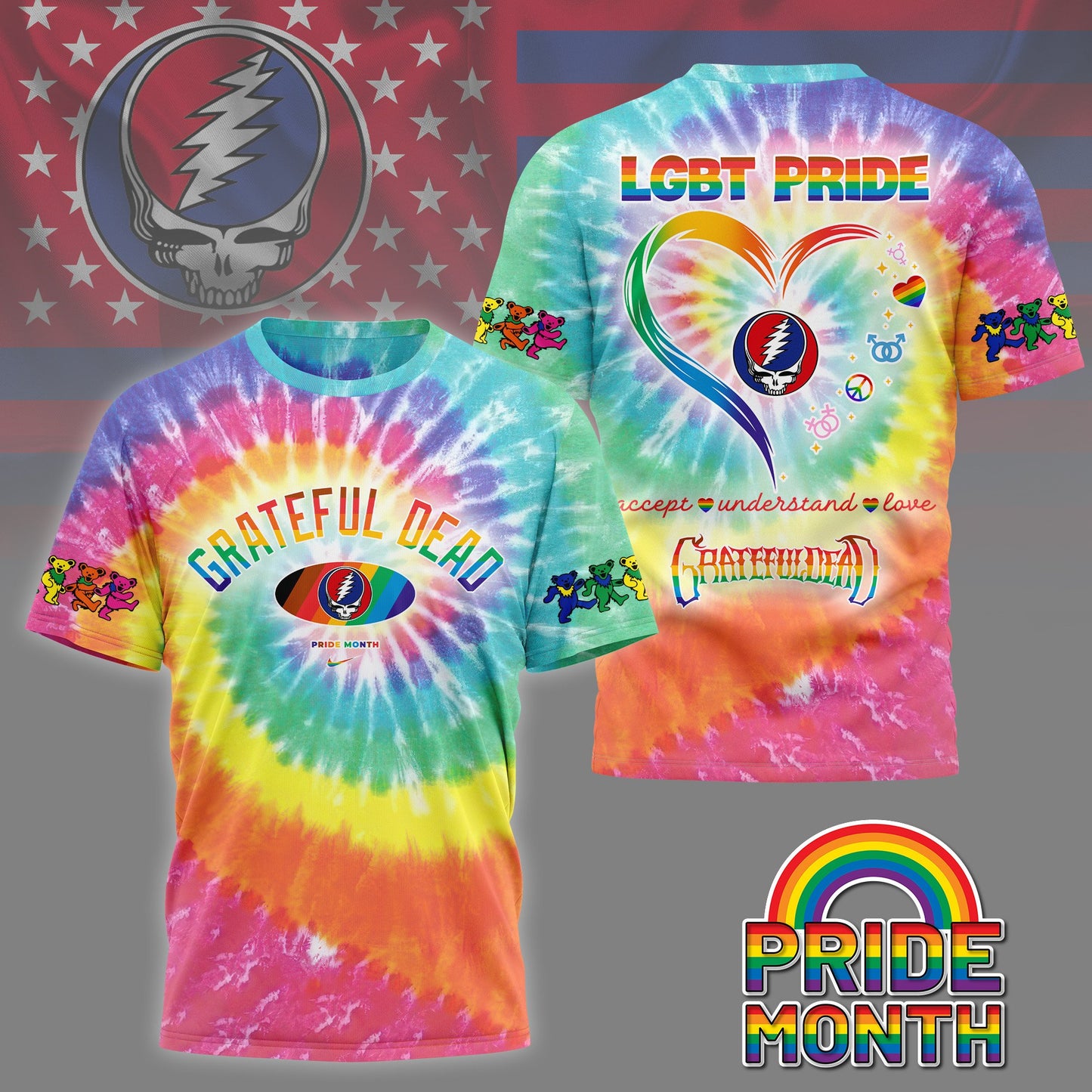 GRATEFUL DEAD PRIDE MONTH 3D SHIRT NY