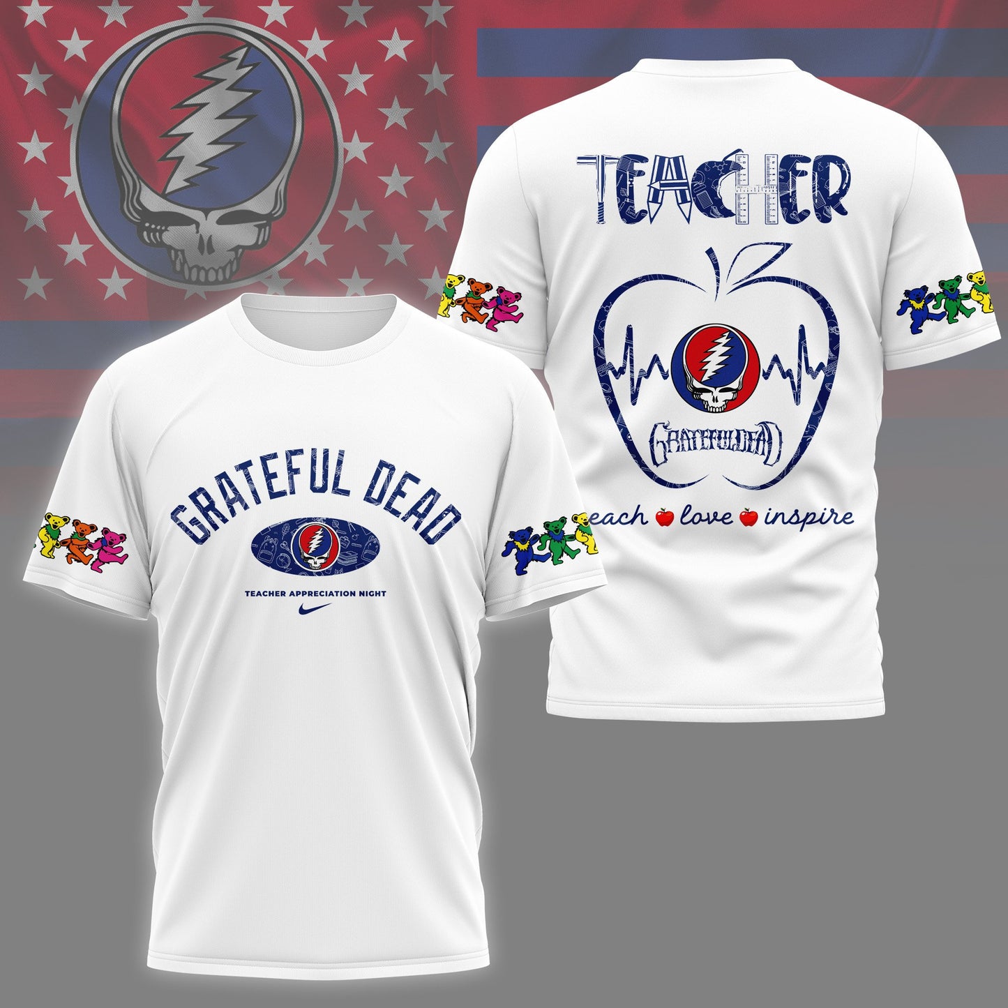 Grateful Dead Teacher Appreciation Month 3D Shirt NY