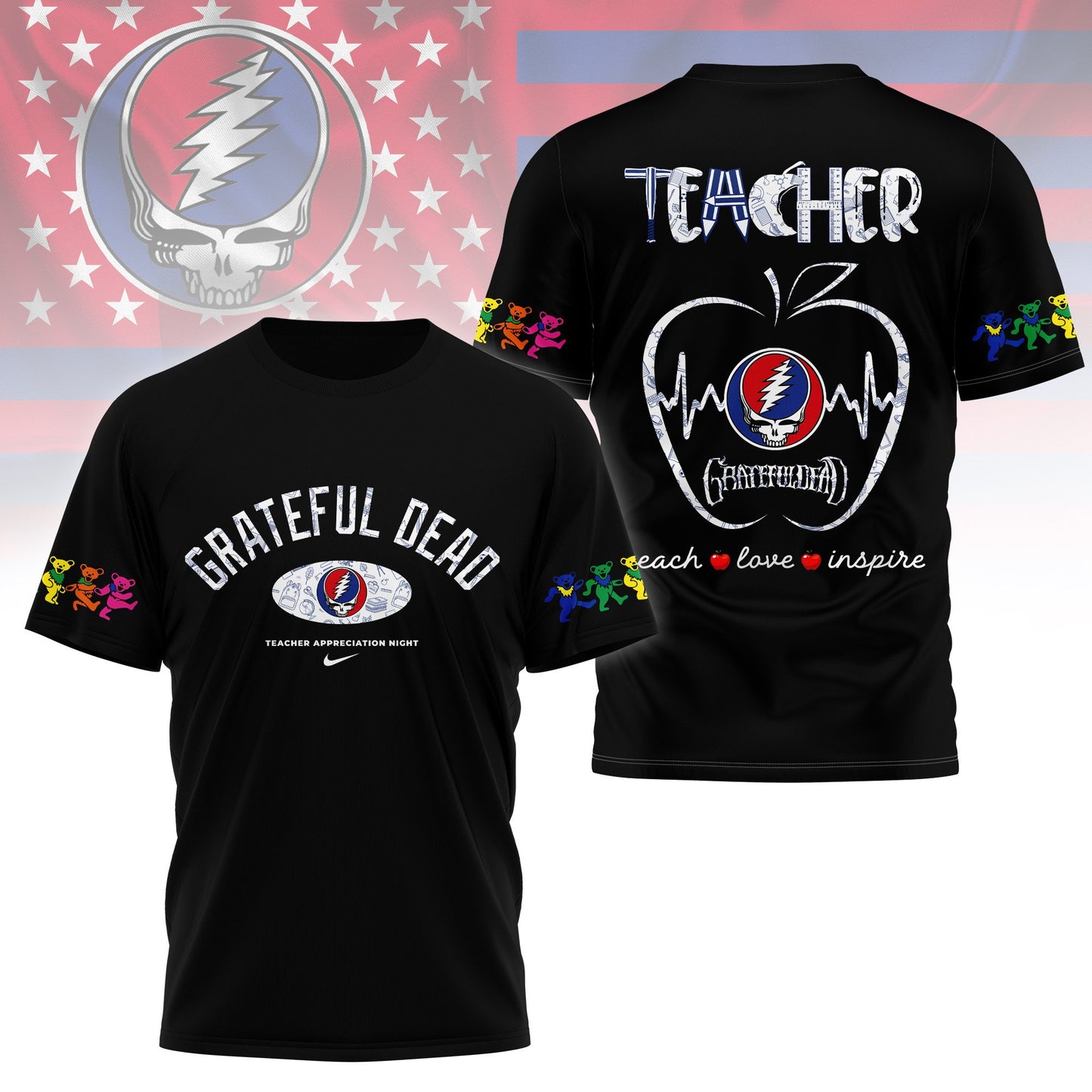 Grateful Dead Teacher Appreciation Month 3D Shirt NY