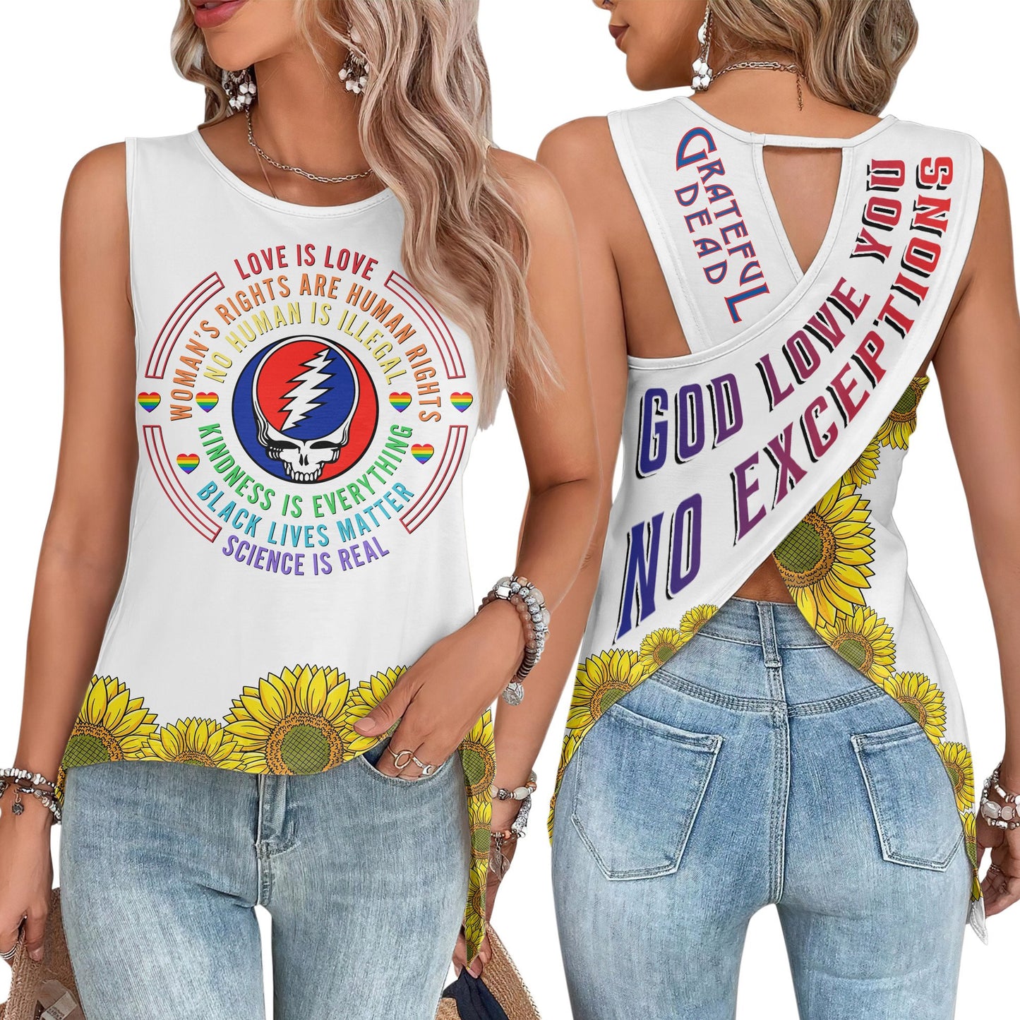 GRFD Pride Month Cut Out Wrap Back Tank Top NY