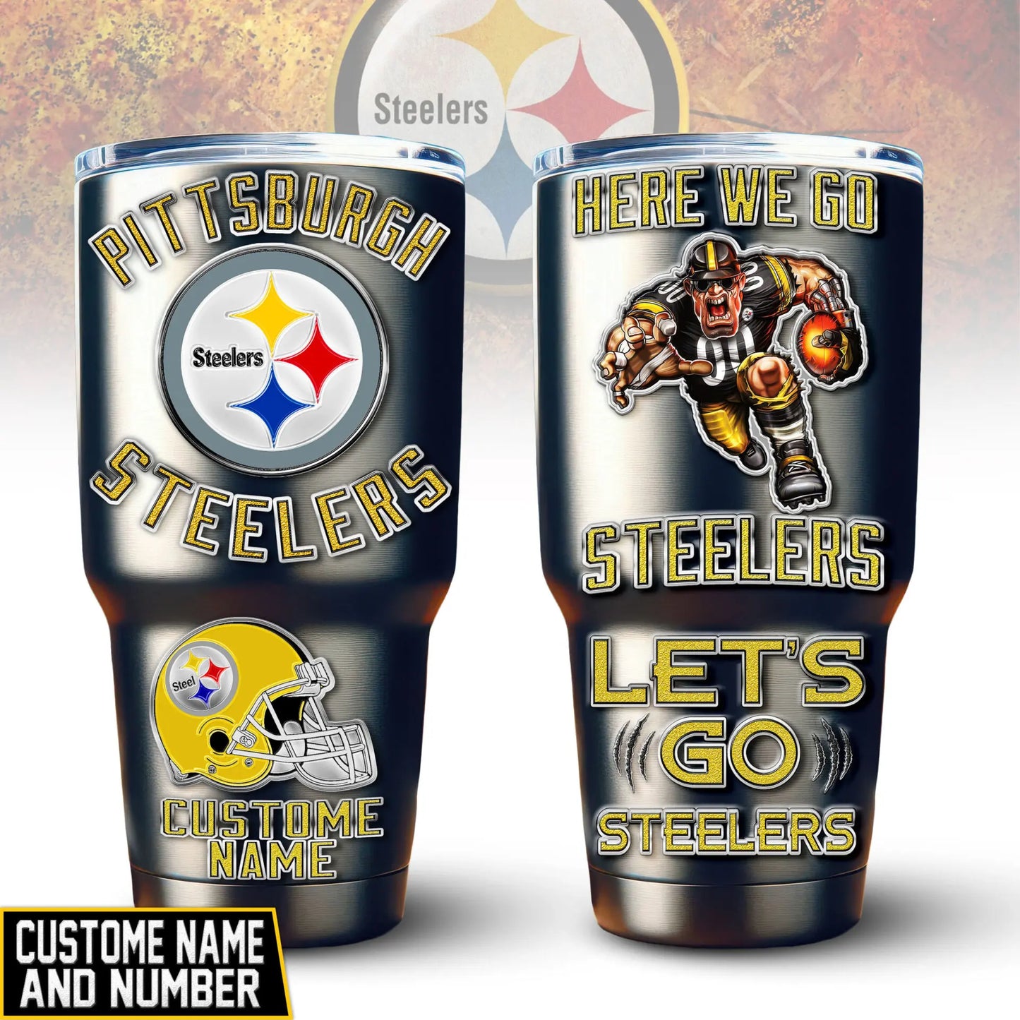 Pittsburgh Steelers | PREMIUM TUMBLER TD – HuddleStyle.com - Image 4