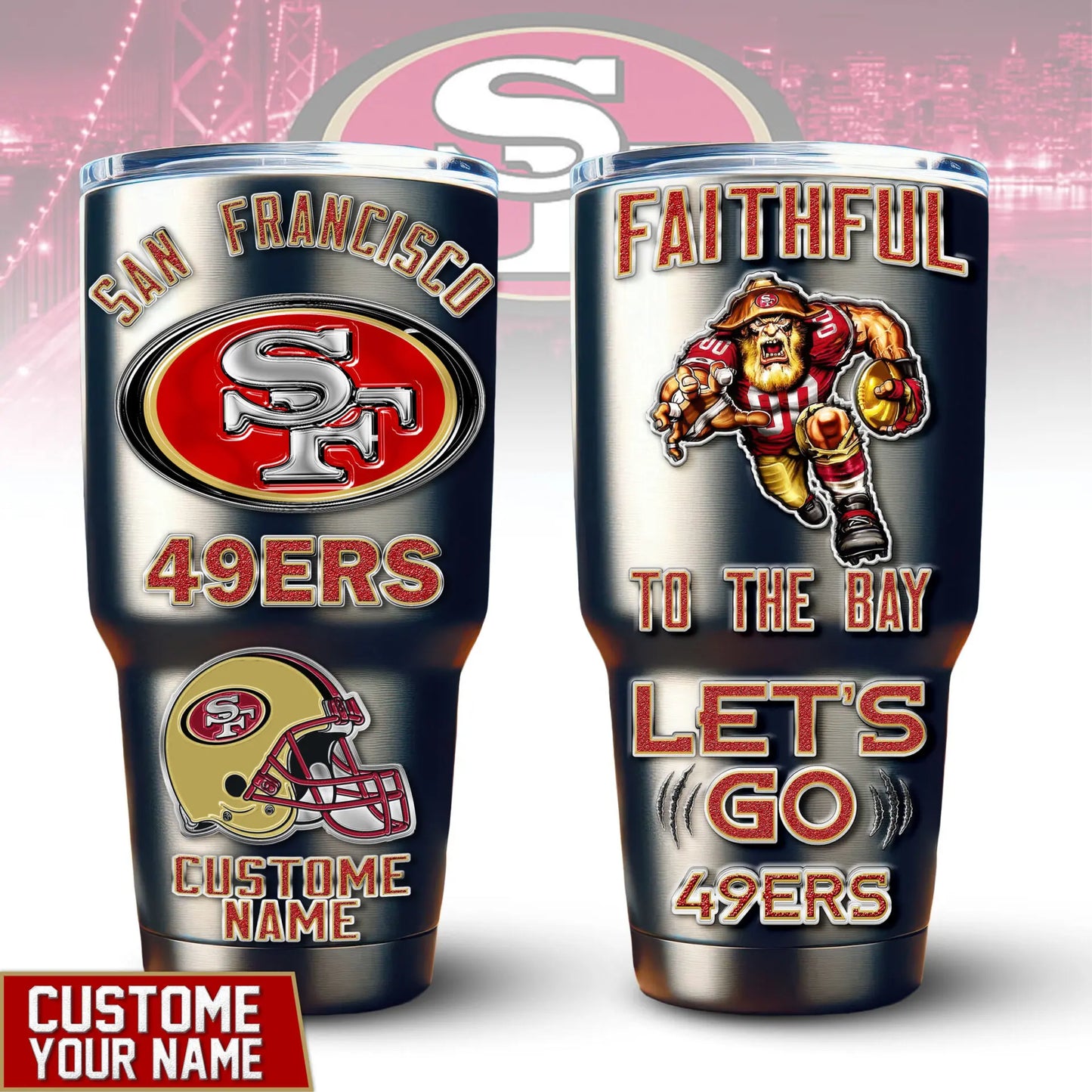 San Francisco 49ers | PREMIUM TUMBLER TD – HuddleStyle.com - Image 3