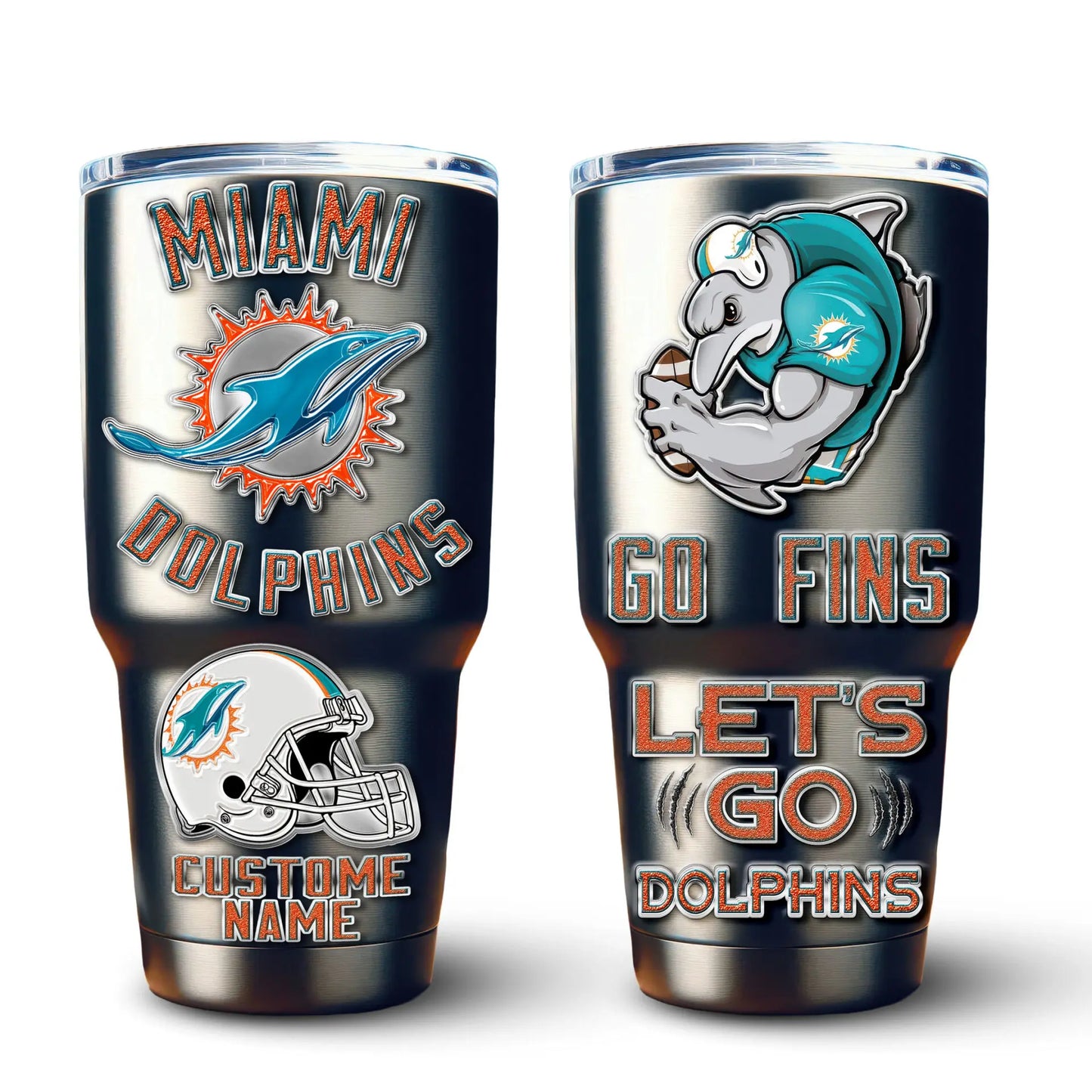 Miami Dolphins | PREMIUM TUMBLER TD – HuddleStyle.com - Image 2