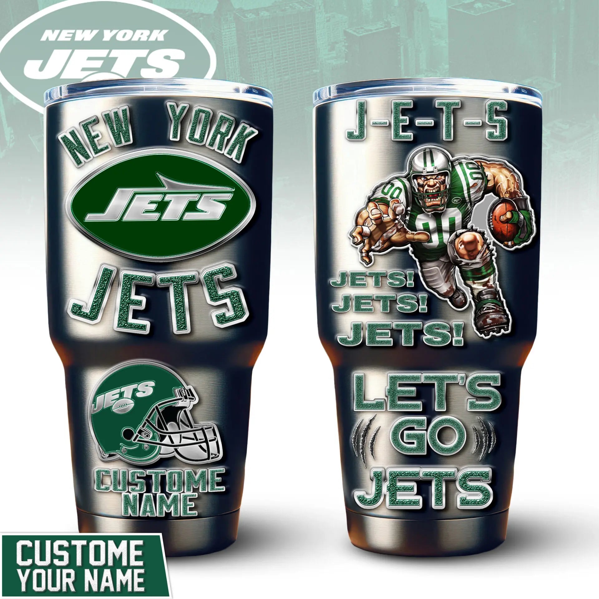 New York Jets | PREMIUM TUMBLER TD – HuddleStyle.com - Image 4