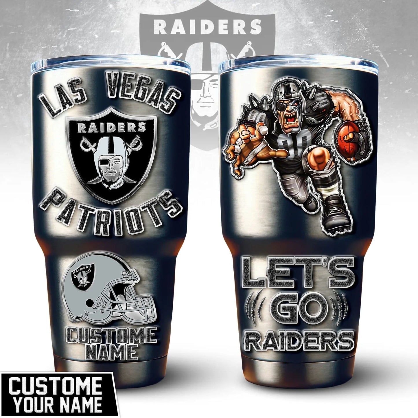 Las Vegas Raiders | PREMIUM TUMBLER TD – HuddleStyle.com - Image 2
