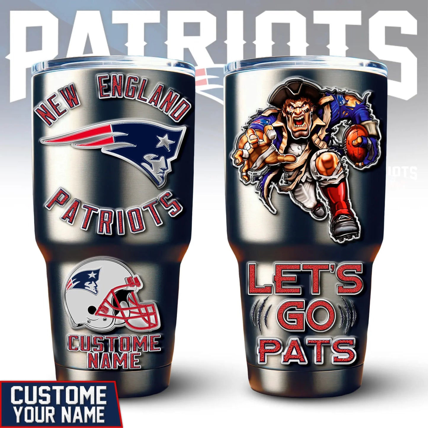 New England Patriots | PREMIUM TUMBLER TD – HuddleStyle.com - Image 2