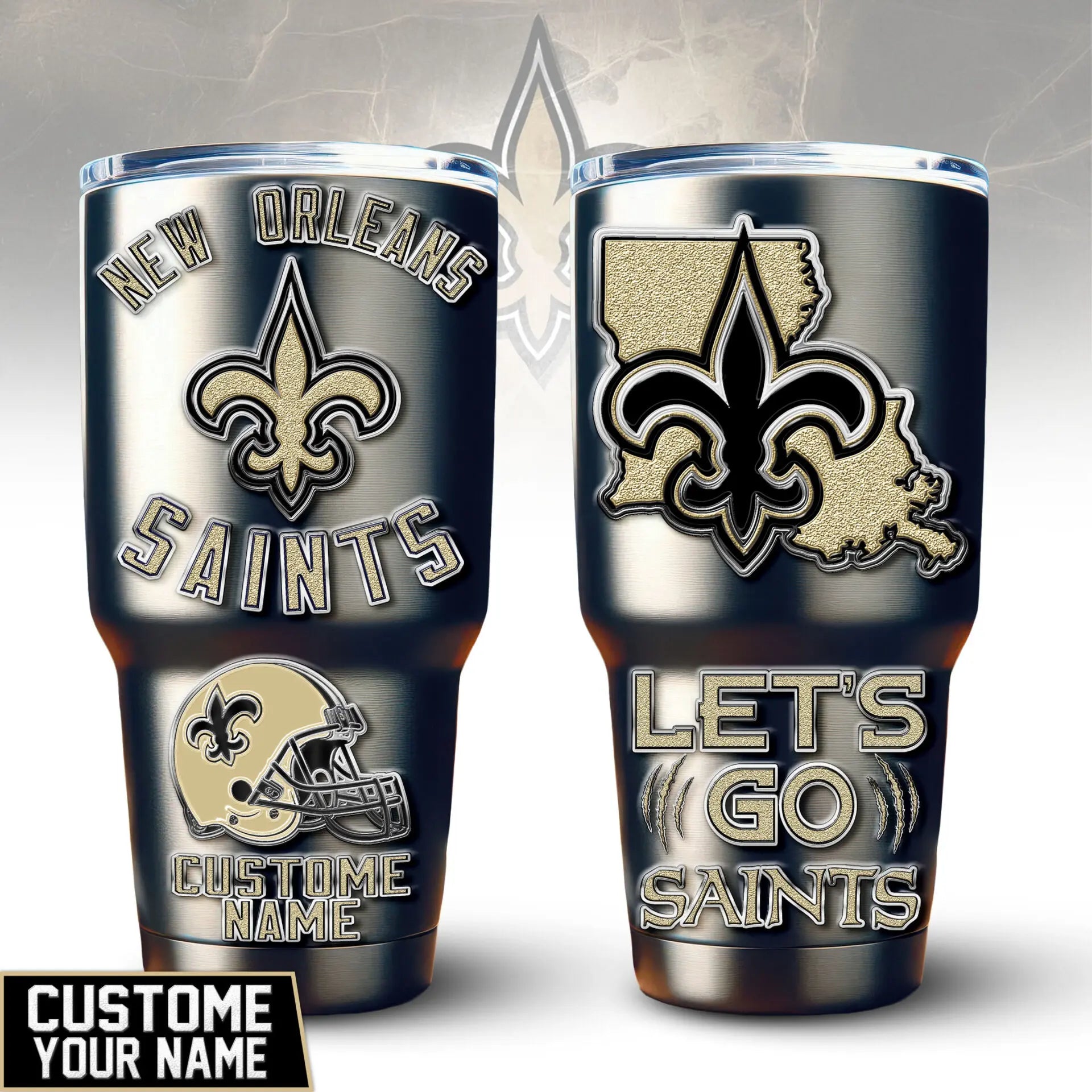 New Orleans Saints | PREMIUM TUMBLER TD – HuddleStyle.com - Image 3