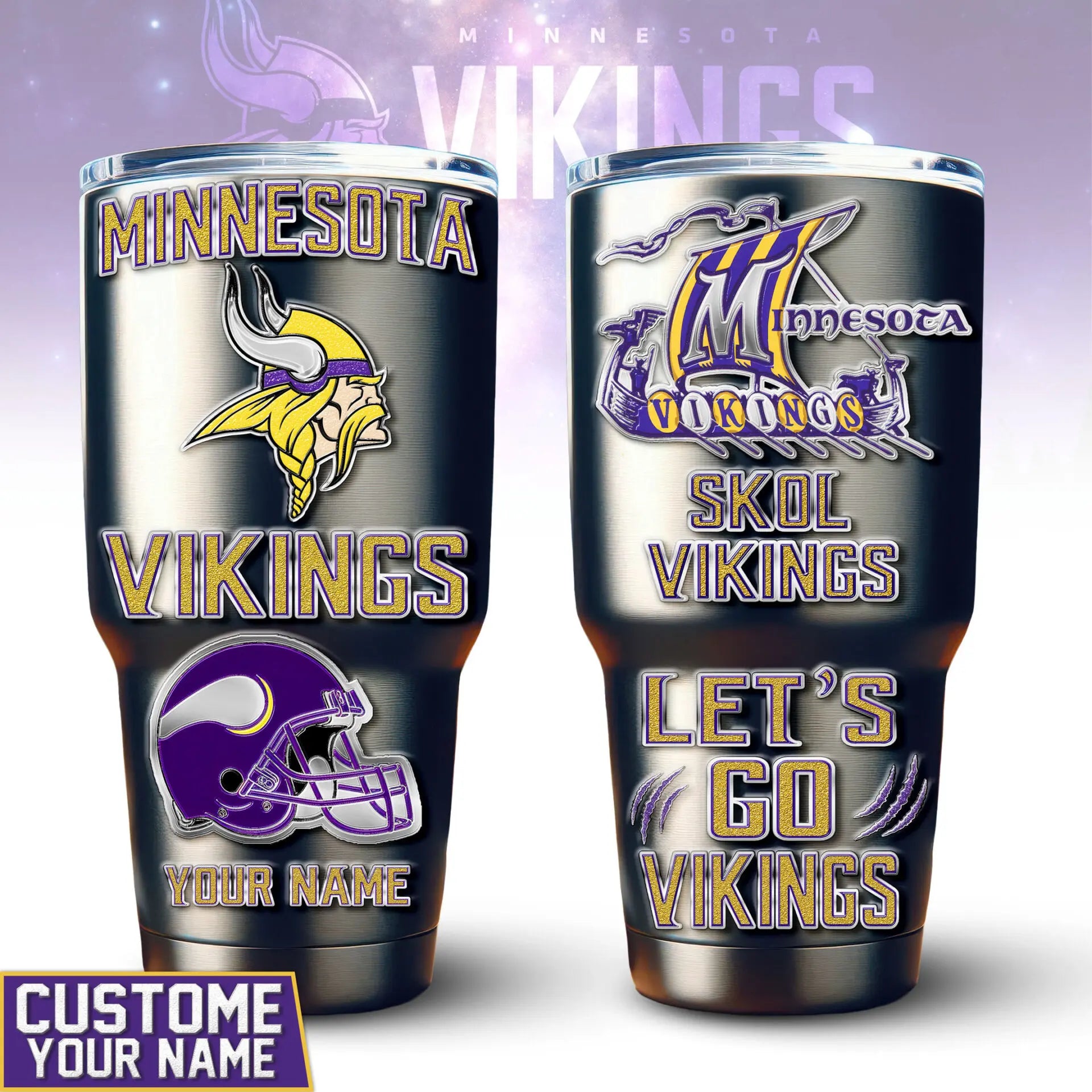 Minnesota Vikings | PREMIUM TUMBLER TD – HuddleStyle.com - Image 4