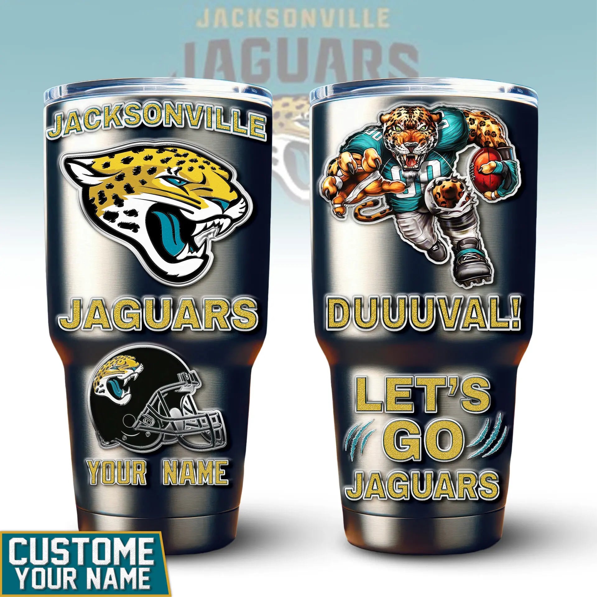 Jacksonville Jaguars | PREMIUM TUMBLER TD – HuddleStyle.com - Image 3