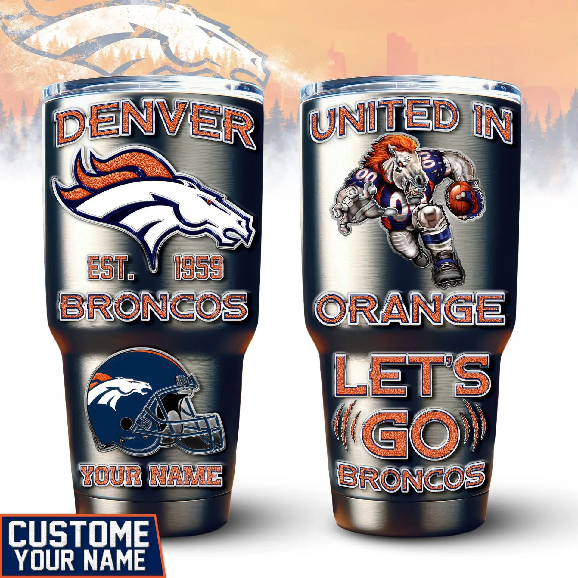 Denver Broncos | PREMIUM TUMBLER TD – HuddleStyle.com - Main
