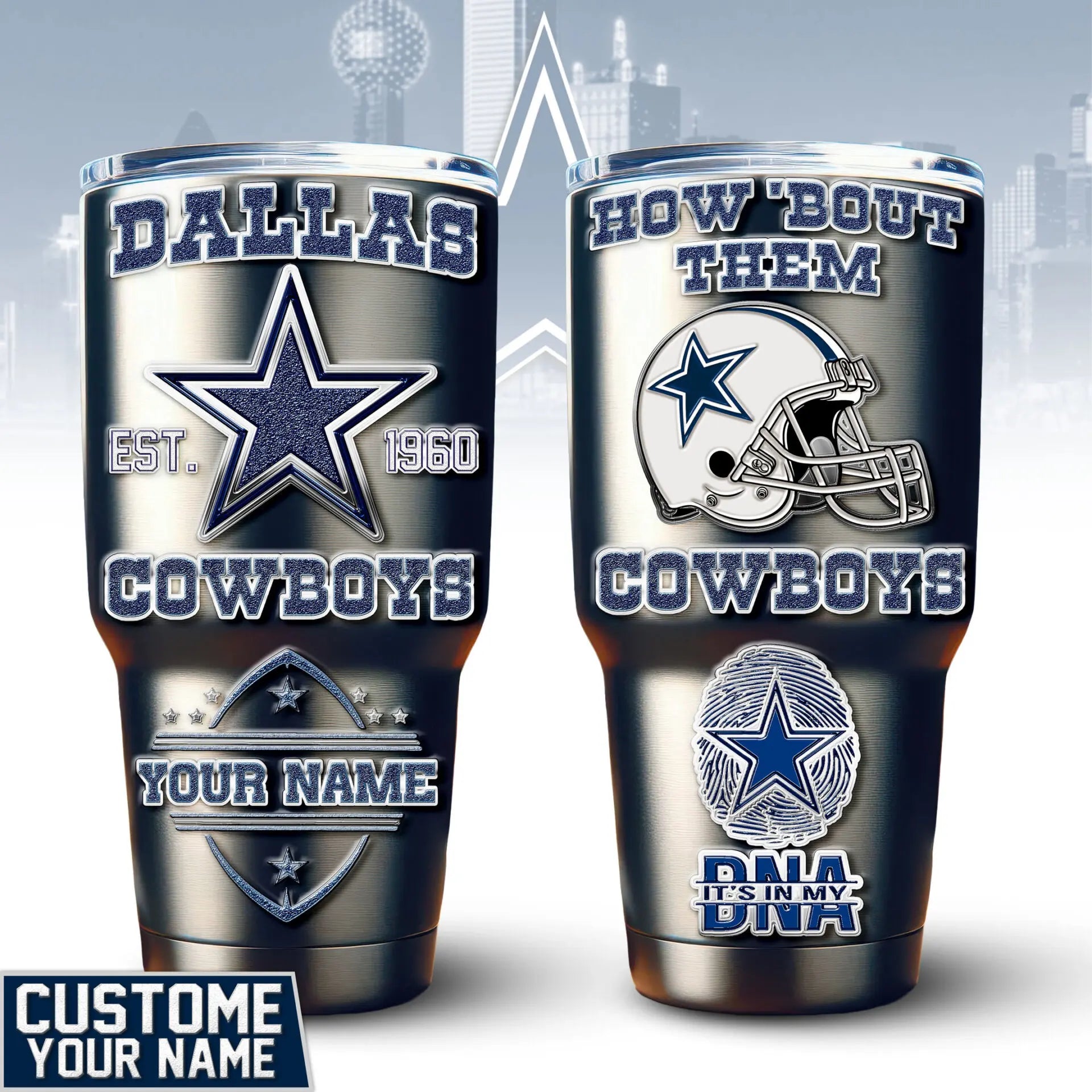 Dallas Cowboys | PREMIUM TUMBLER TD – HuddleStyle.com - Image 4