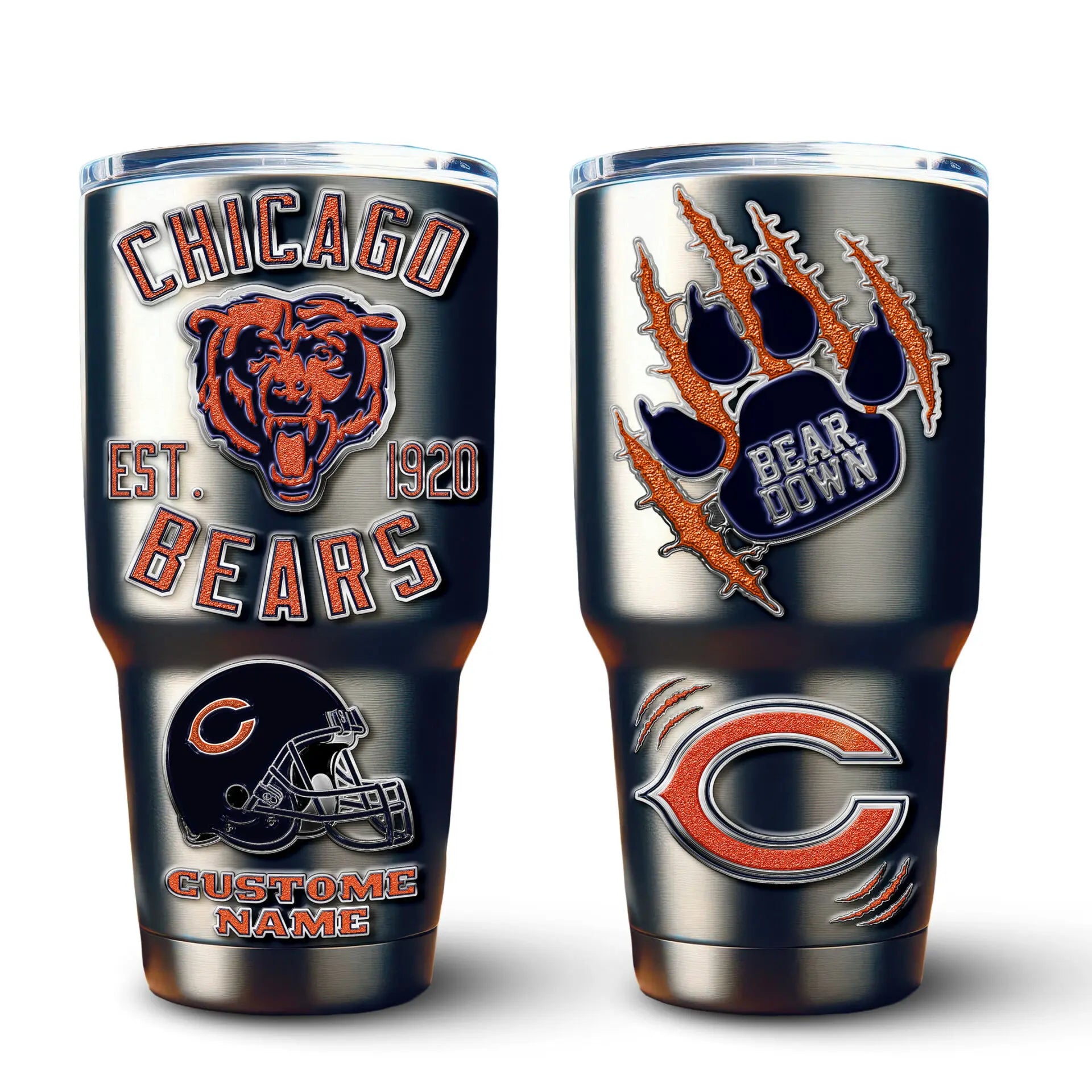 Chicago Bears | PREMIUM TUMBLER TD – HuddleStyle.com - Image 3