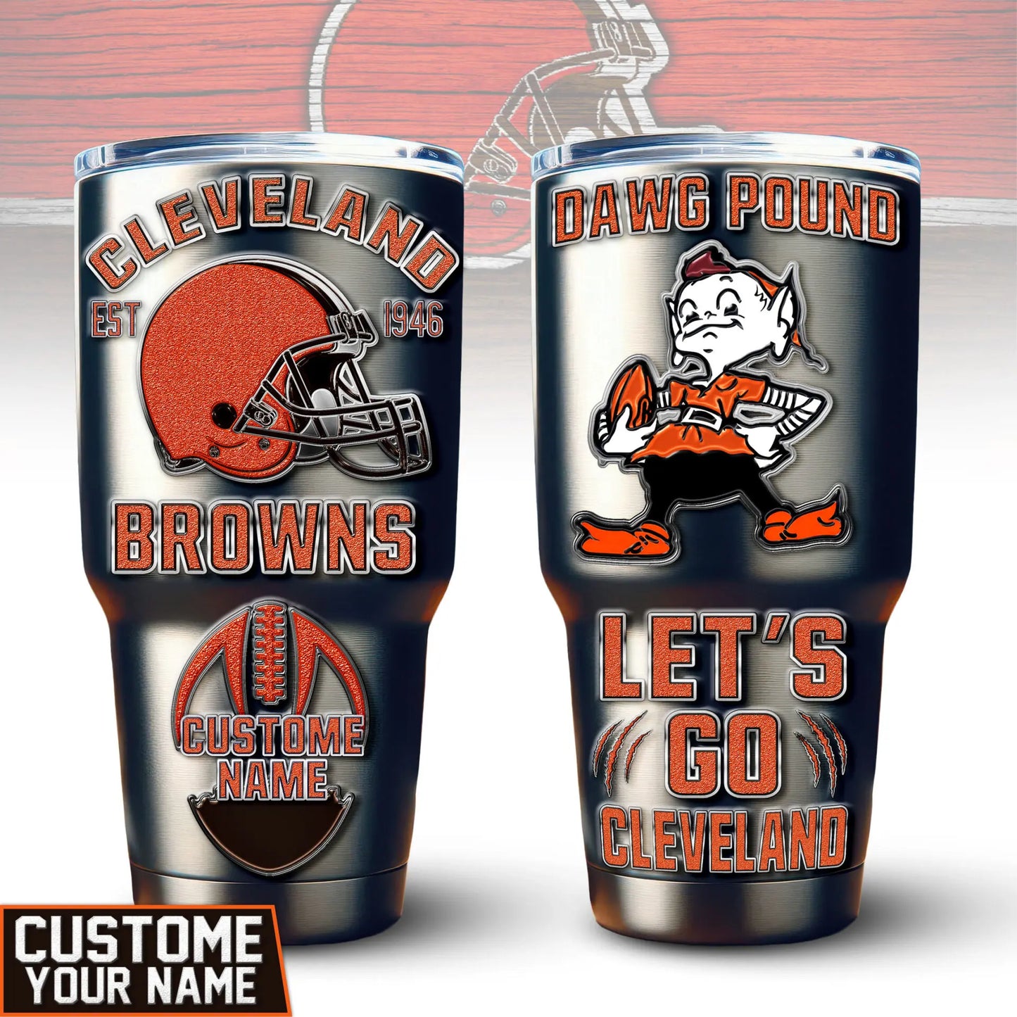 Cleveland Browns | PREMIUM TUMBLER TD – HuddleStyle.com - Image 2