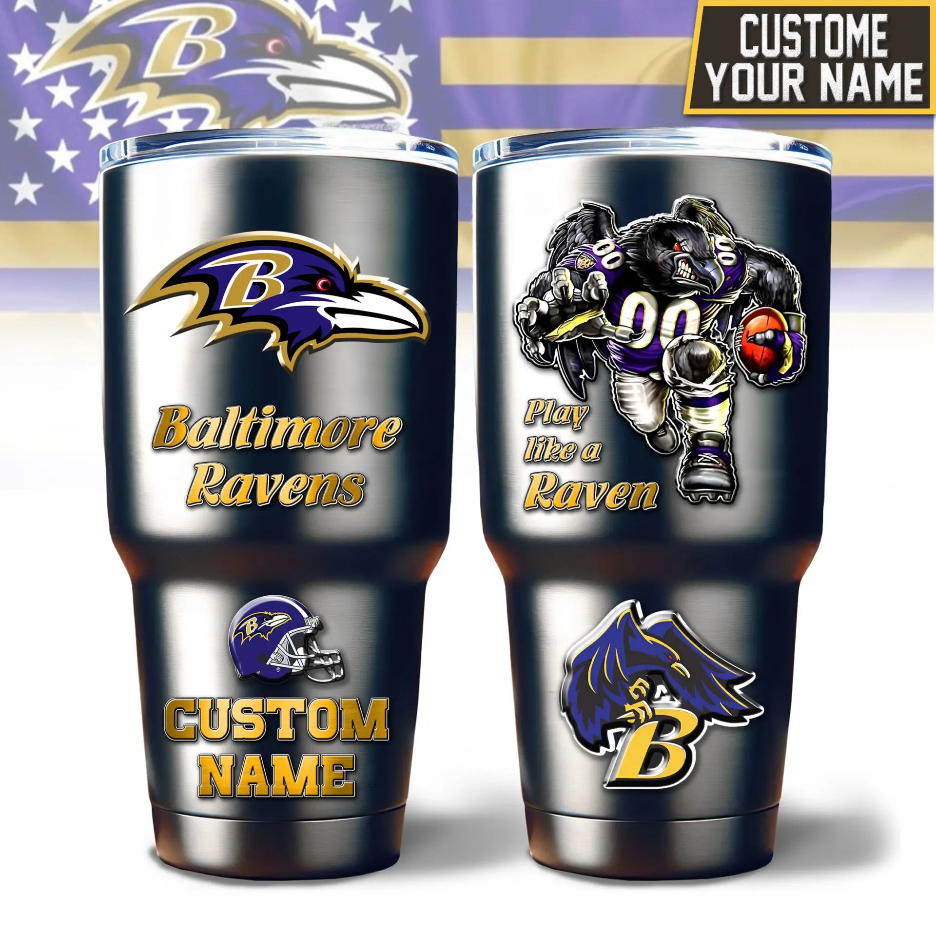 Baltimore Ravens | PREMIUM TUMBLER TD – HuddleStyle.com - Image 2