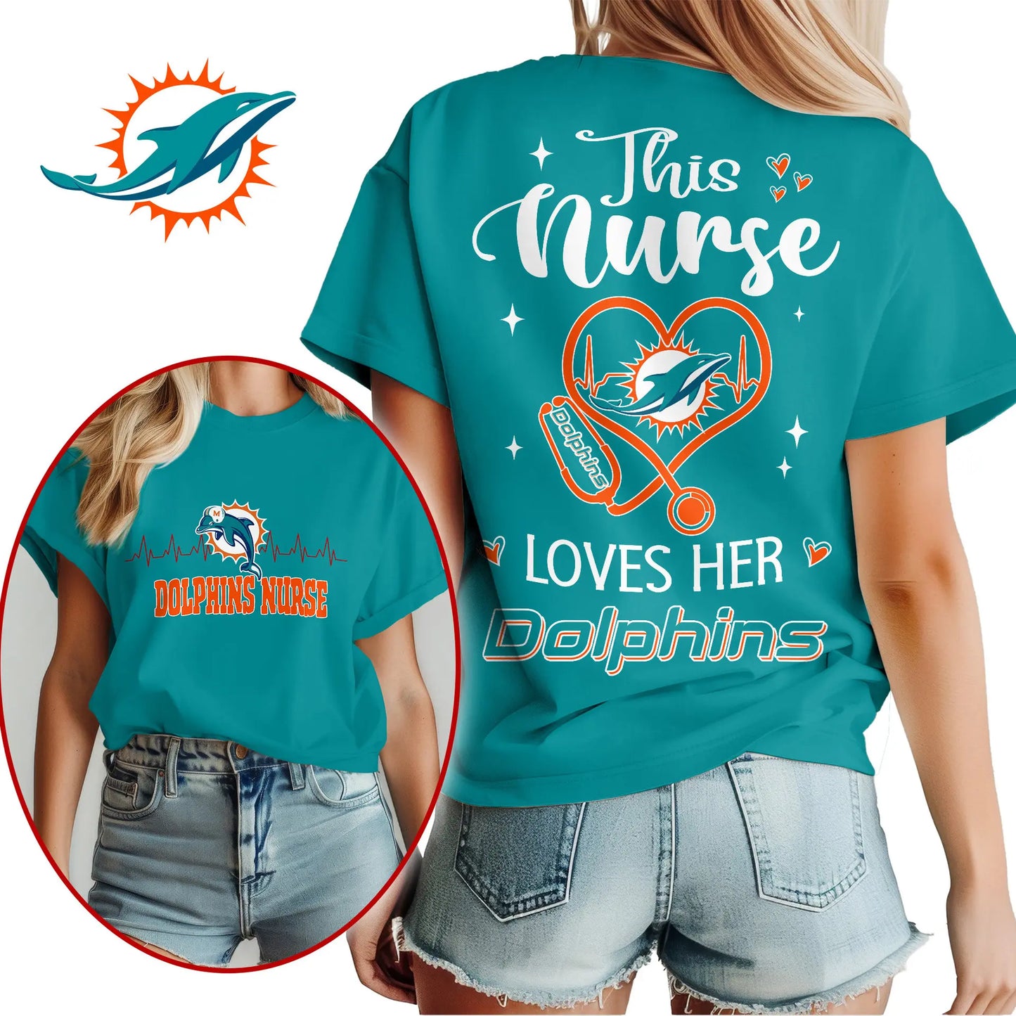 Miami Dolphins | Premium Nurse Appreciation Month Women’s Shirt NY – HuddleStyle.com - Main