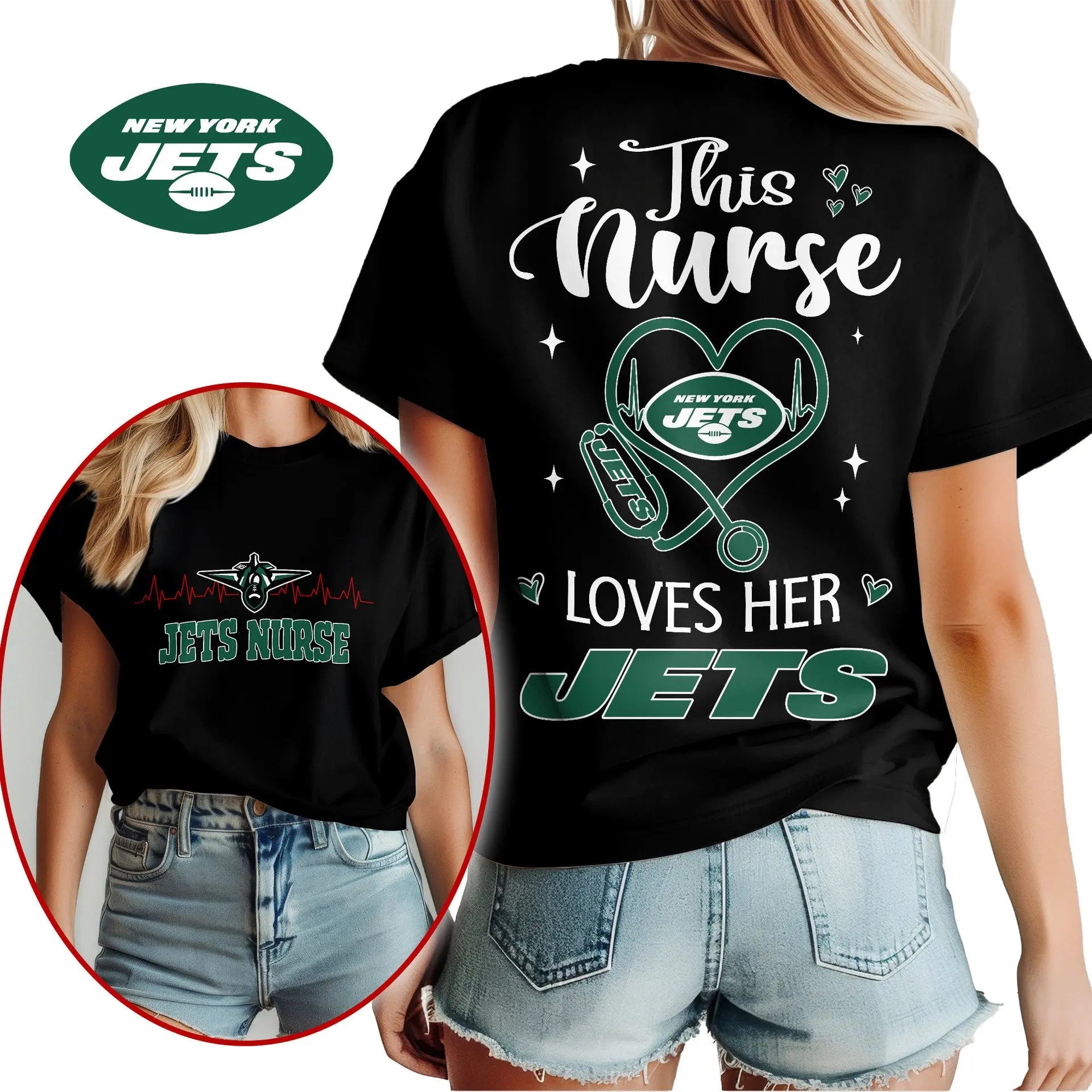 New York Jets | Premium Nurse Appreciation Month Women’s Shirt NY – HuddleStyle.com - Image 3