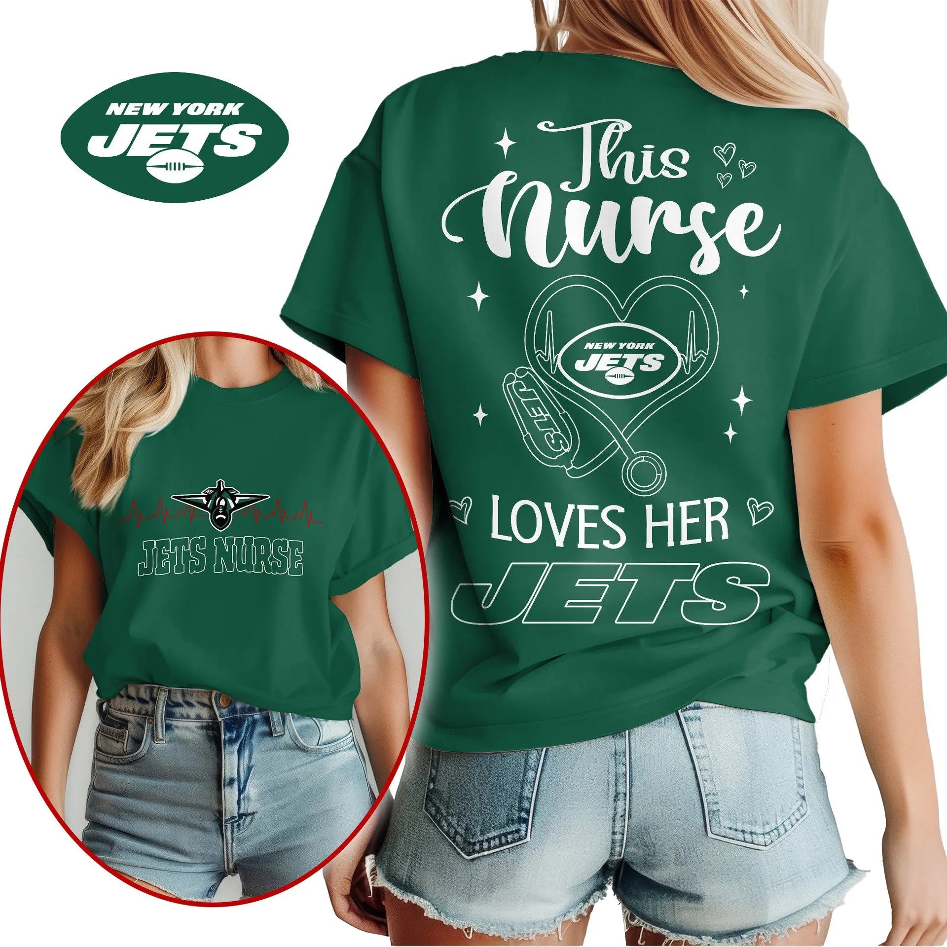 New York Jets | Premium Nurse Appreciation Month Women’s Shirt NY – HuddleStyle.com - Image 2