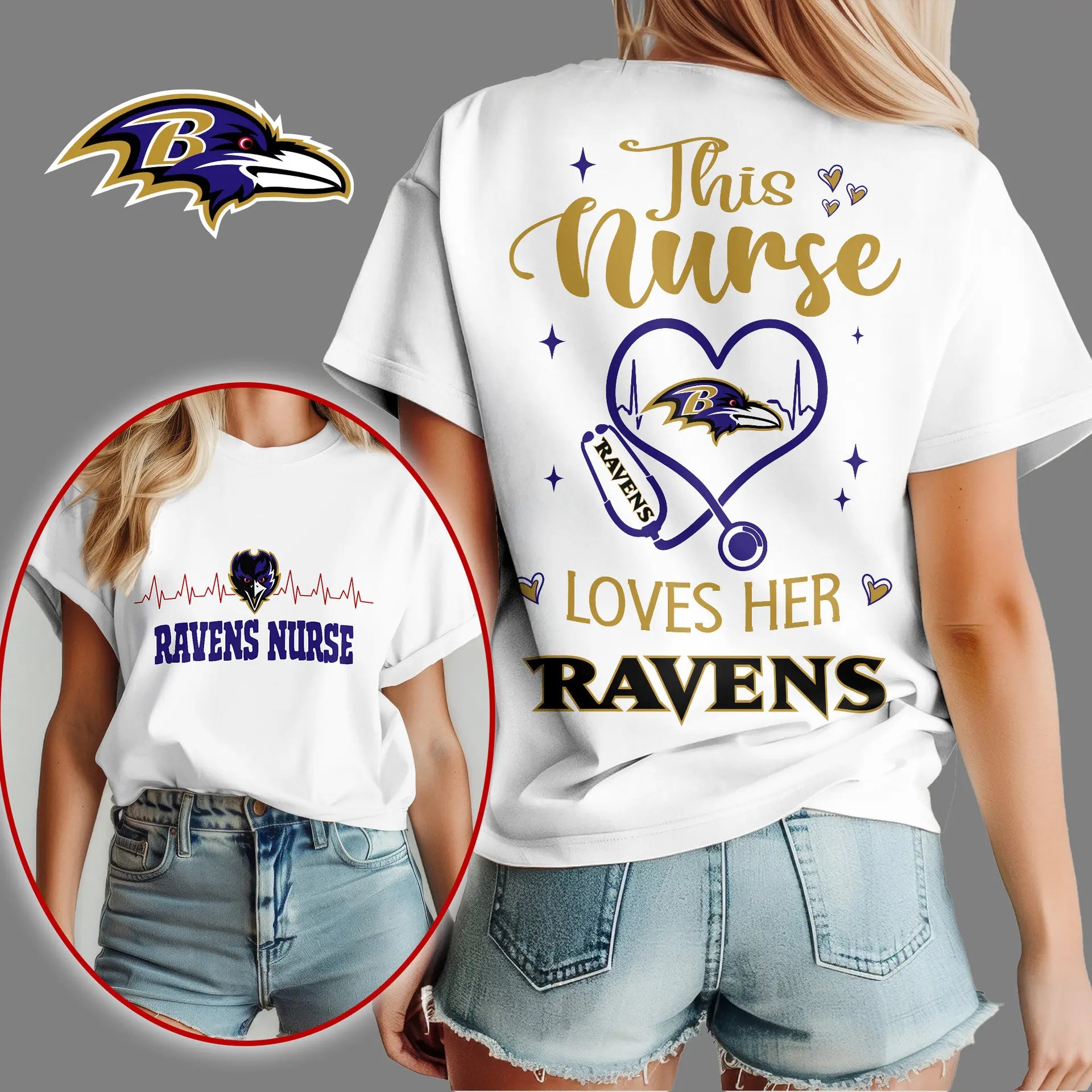 Baltimore Ravens | Premium Nurse Appreciation Month Women’s Shirt NY – HuddleStyle.com - Image 3