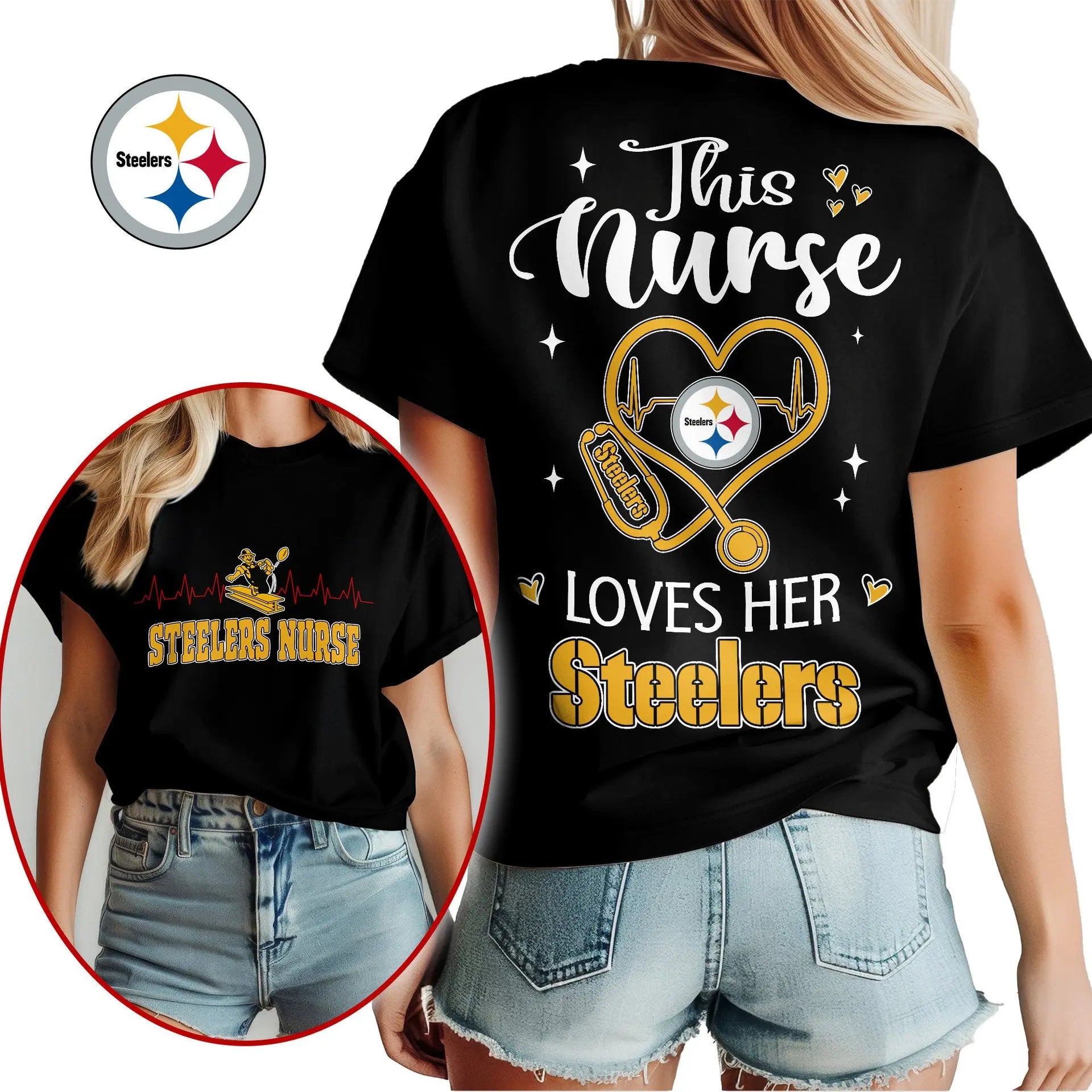 Pittsburgh Steelers | Premium Nurse Appreciation Month Women’s Shirt NY – HuddleStyle.com - Main