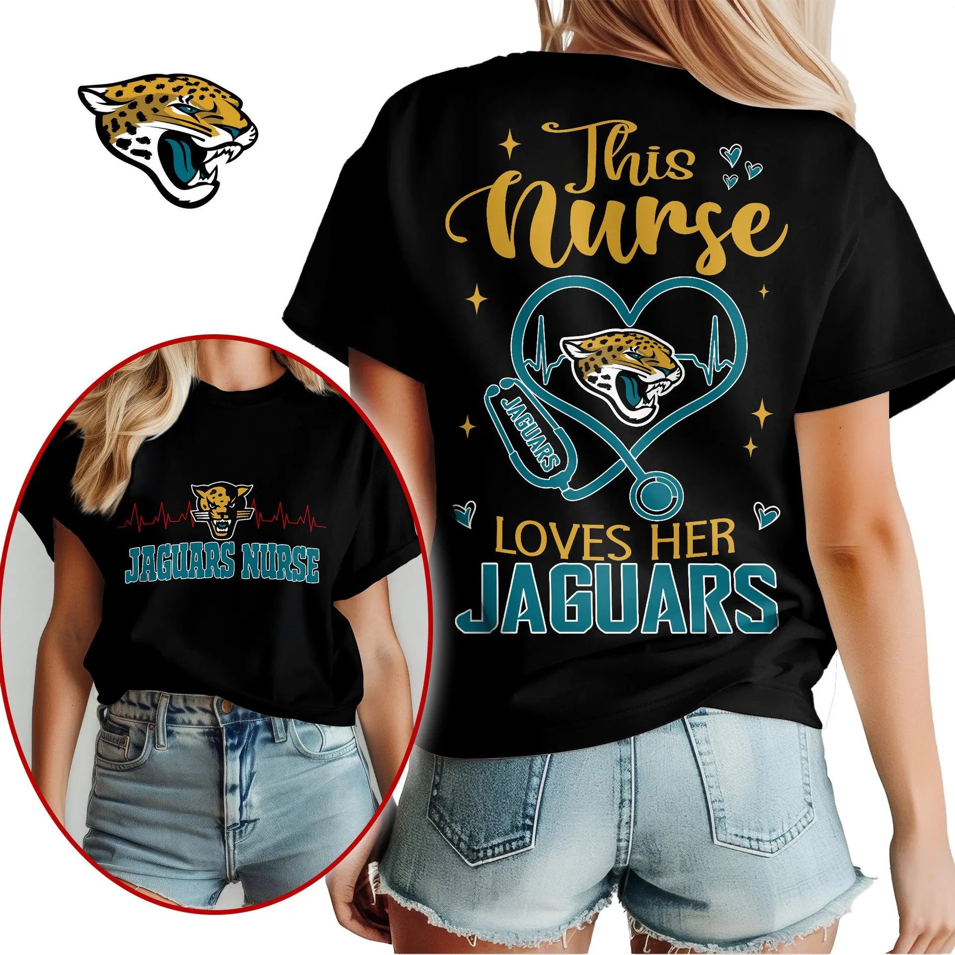 Jacksonville Jaguars | Premium Nurse Appreciation Month Women’s Shirt NY – HuddleStyle.com - Main