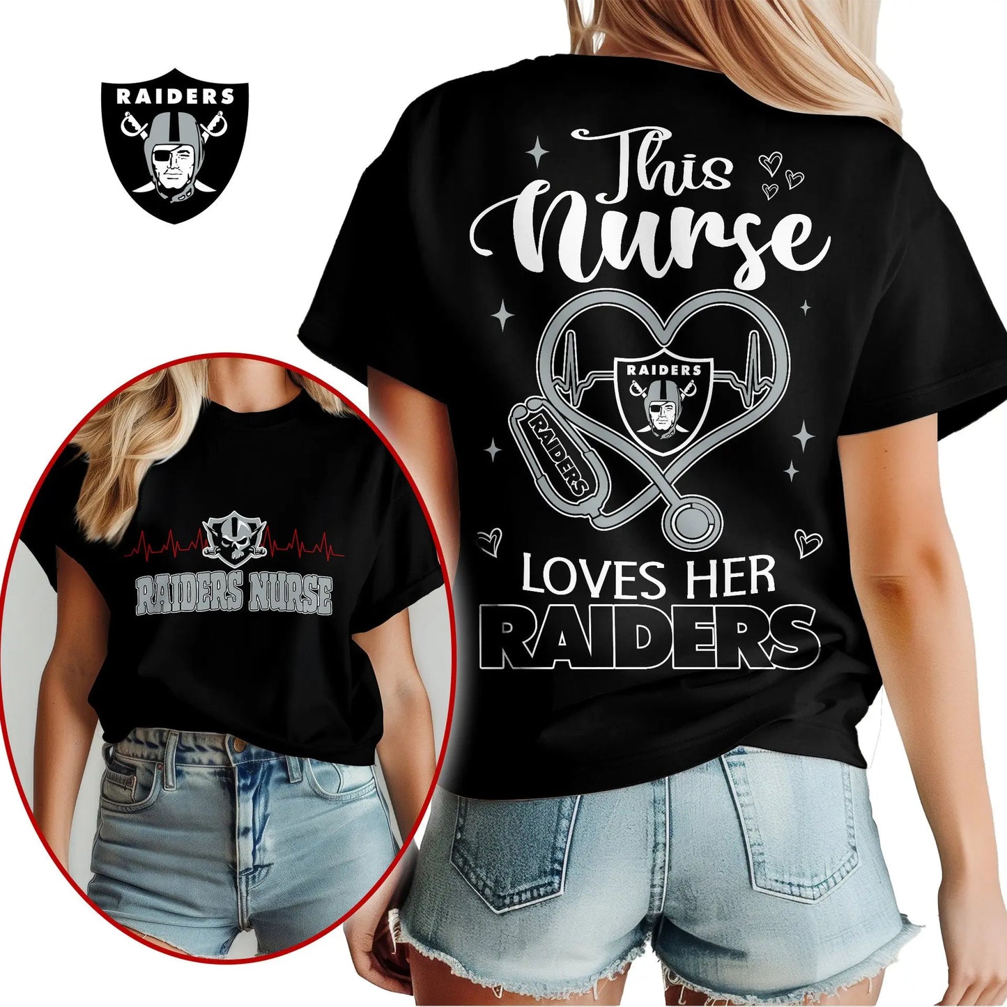 Las Vegas Raiders | Premium Nurse Appreciation Month Women’s Shirt NY – HuddleStyle.com - Image 3