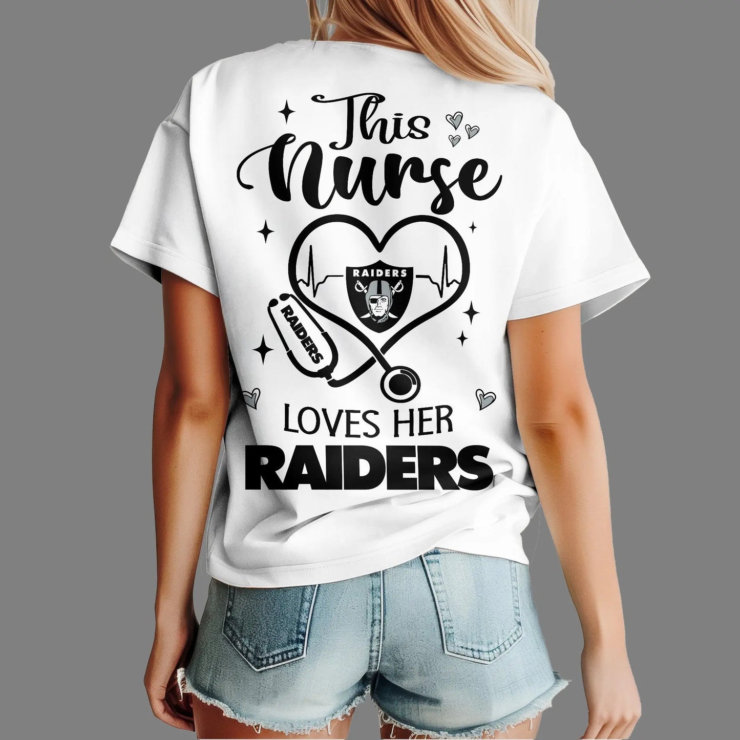 Las Vegas Raiders | Premium Nurse Appreciation Month Women’s Shirt NY – HuddleStyle.com - Image 2
