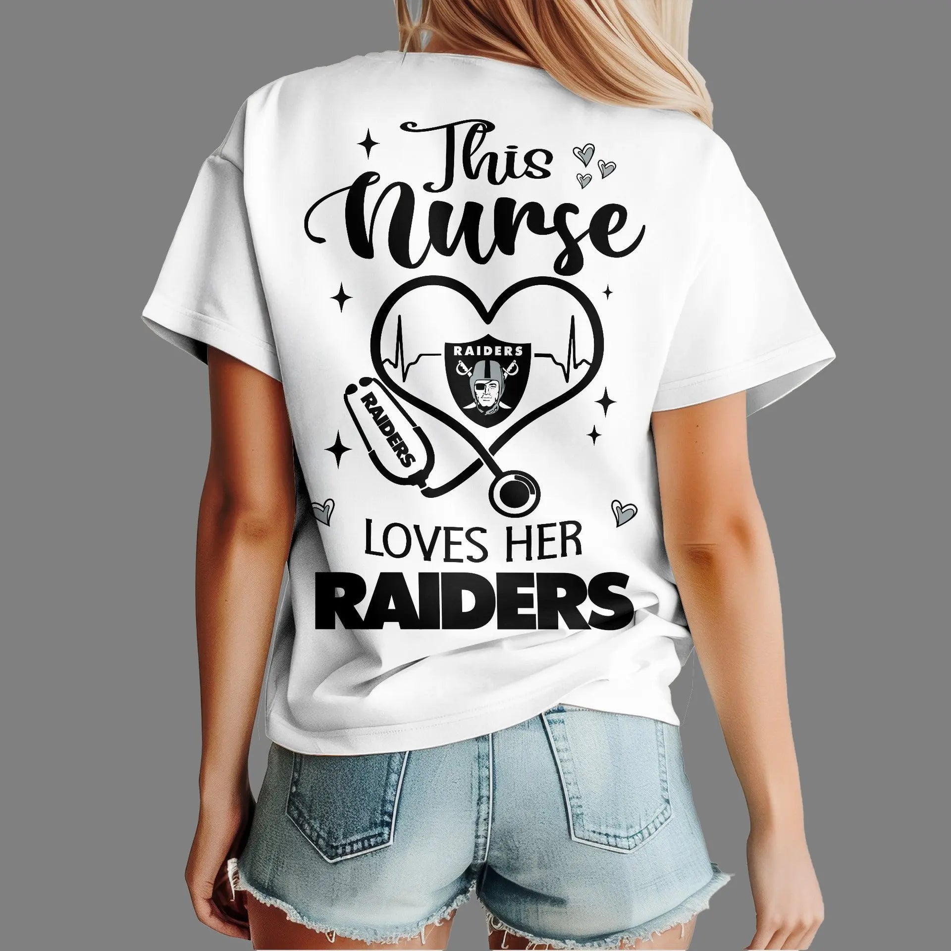 Las Vegas Raiders | Premium Nurse Appreciation Month Women’s Shirt NY – HuddleStyle.com - Image 2