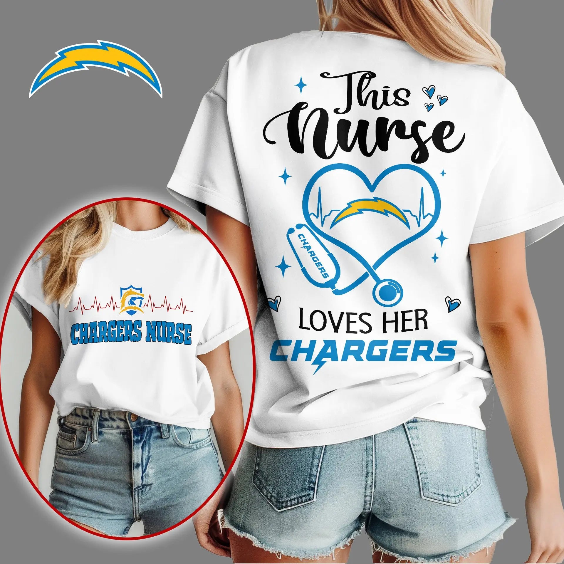 Los Angeles Chargers | Premium Nurse Appreciation Month Women’s Shirt NY – HuddleStyle.com - Image 2