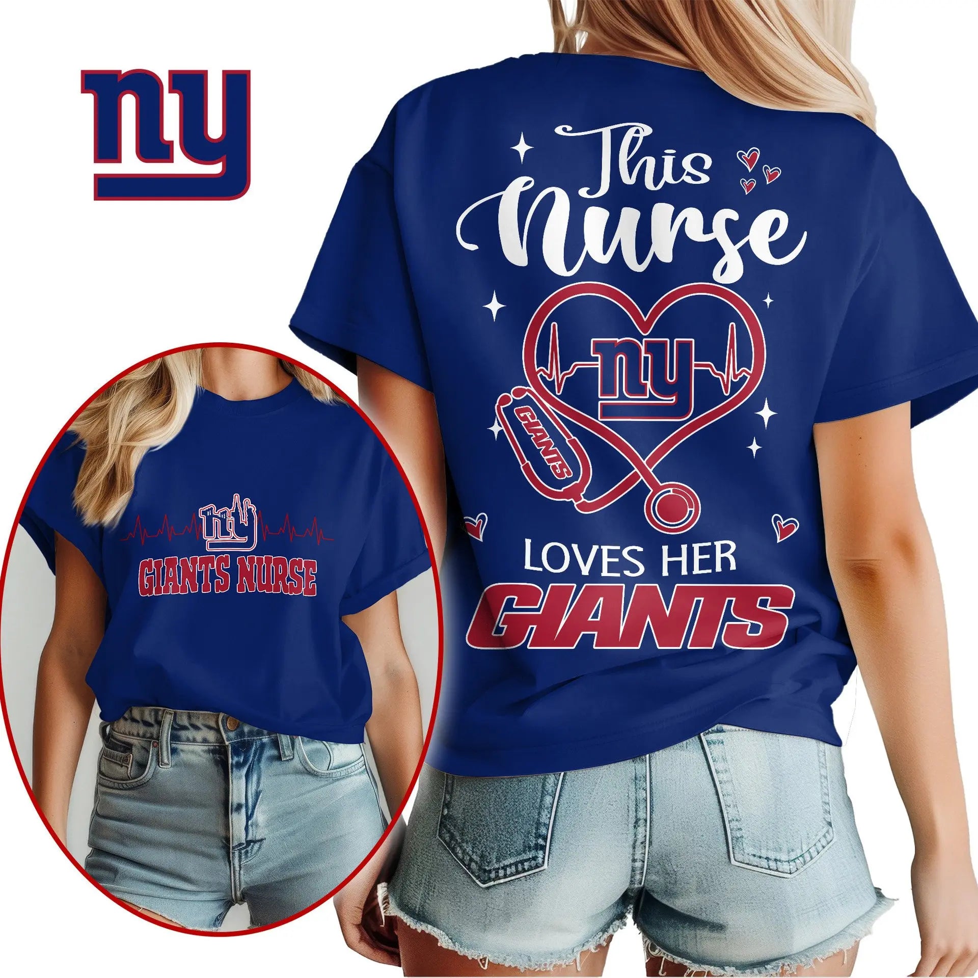 New York Giants | Premium Nurse Appreciation Month Women’s Shirt NY – HuddleStyle.com - Image 3