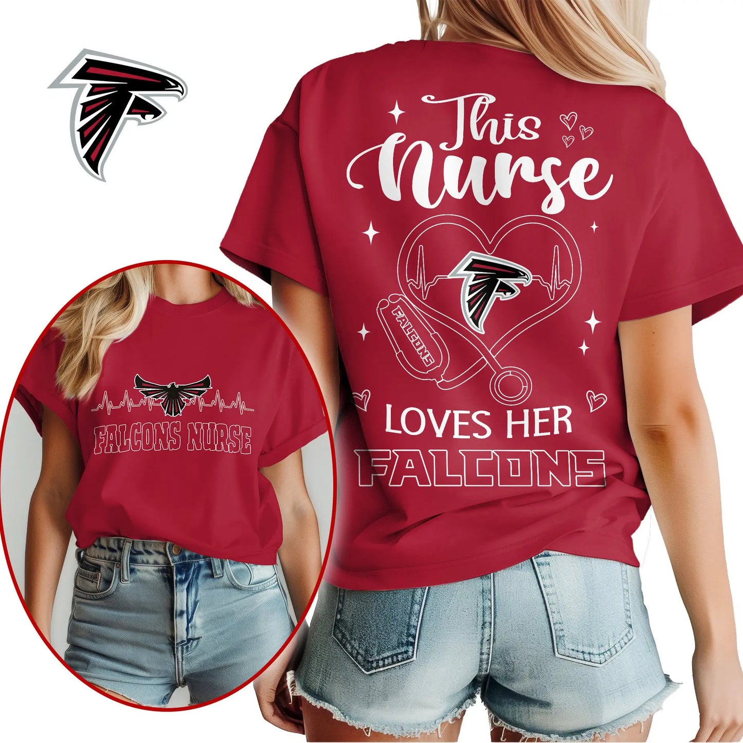 Atlanta Falcons | Premium Nurse Appreciation Month Women’s Shirt NY – HuddleStyle.com - Image 2