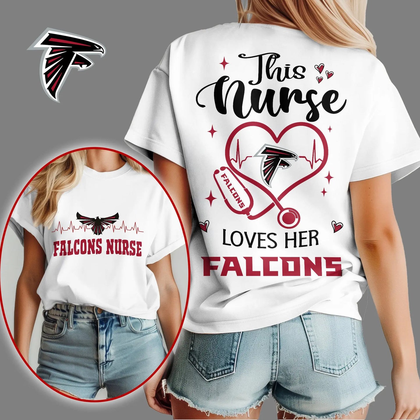 Atlanta Falcons | Premium Nurse Appreciation Month Women’s Shirt NY – HuddleStyle.com - Main