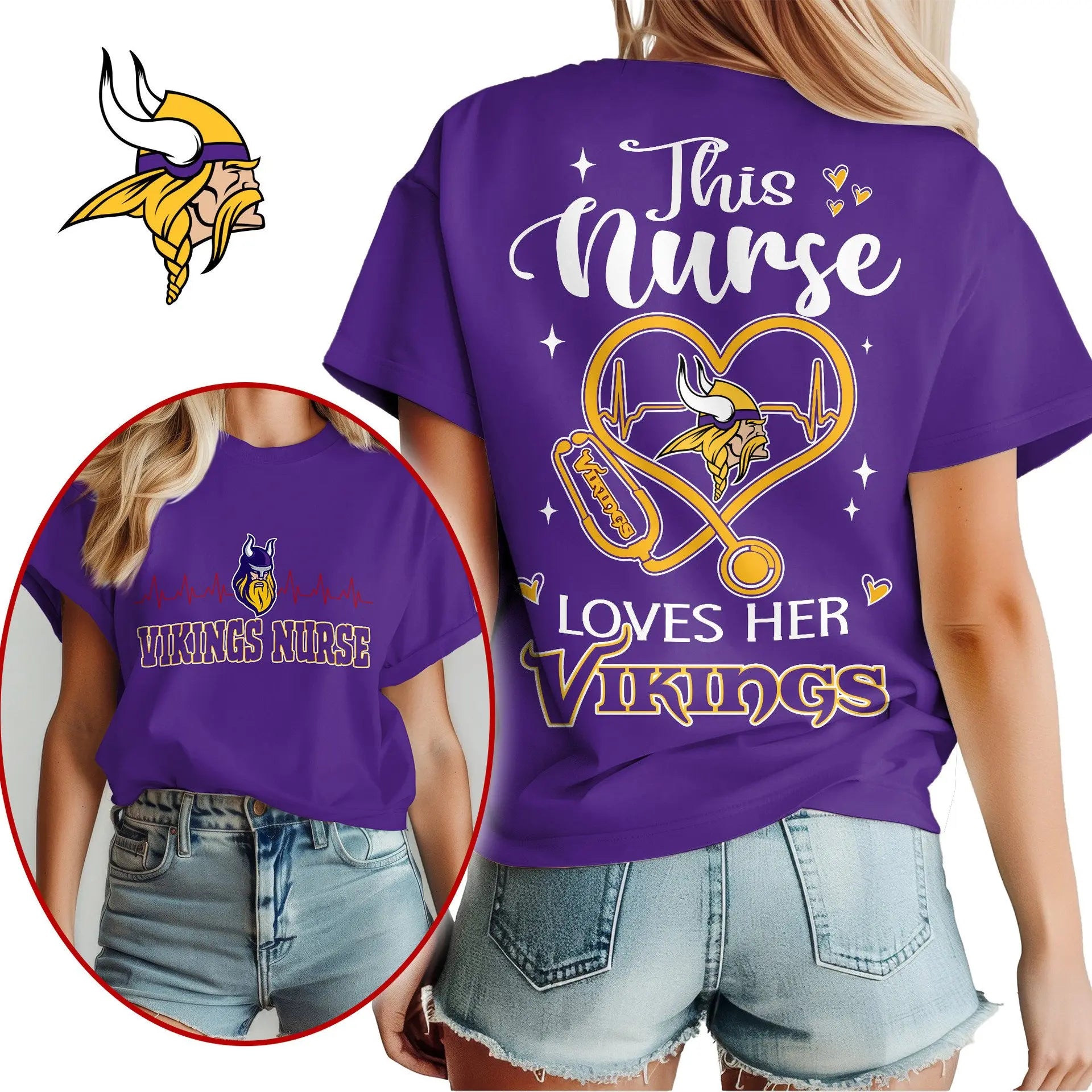 Minnesota Vikings | Premium Nurse Appreciation Month Women’s Shirt NY – HuddleStyle.com - Main
