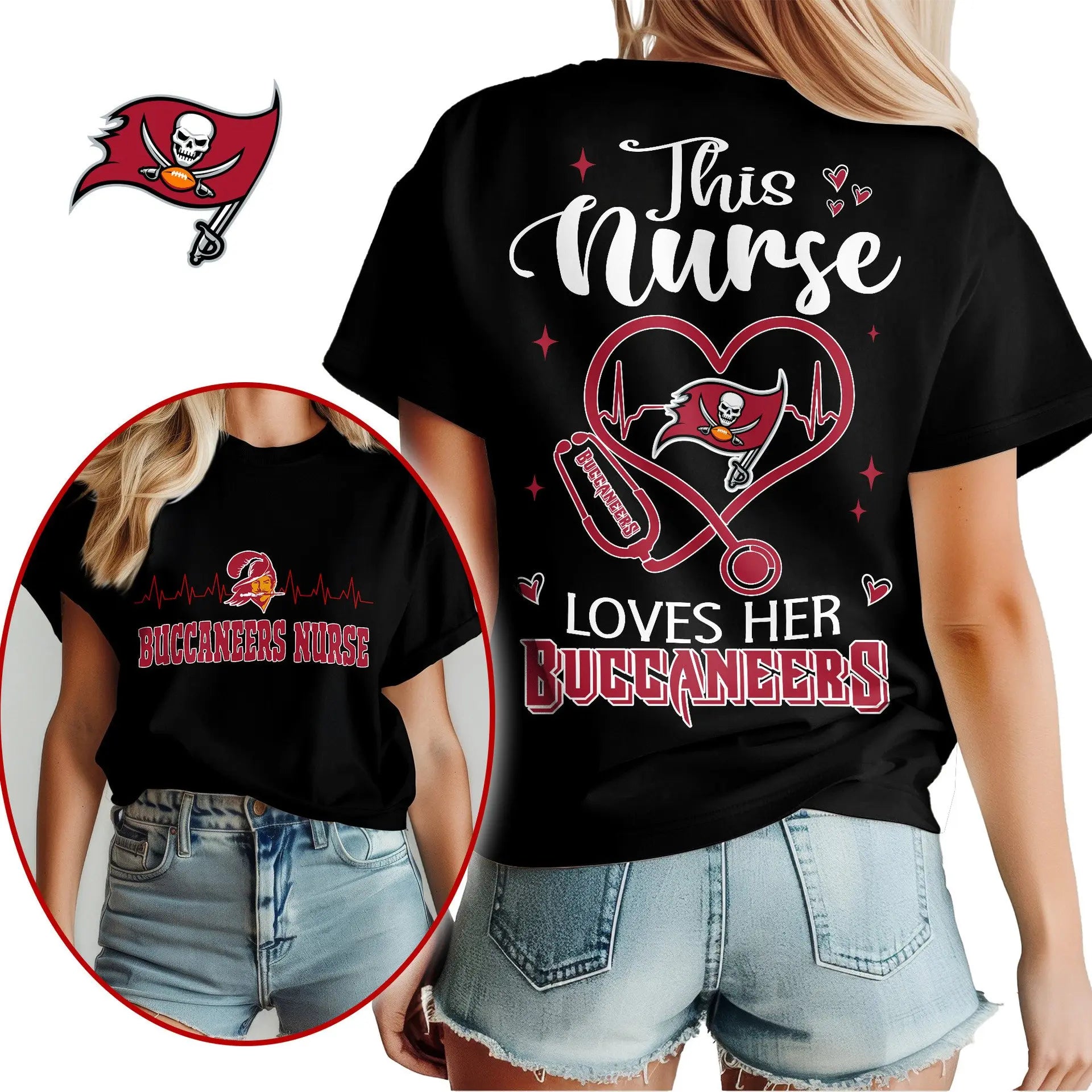 Tampa Bay Buccaneers | Premium Nurse Appreciation Month Women’s Shirt NY – HuddleStyle.com - Image 2