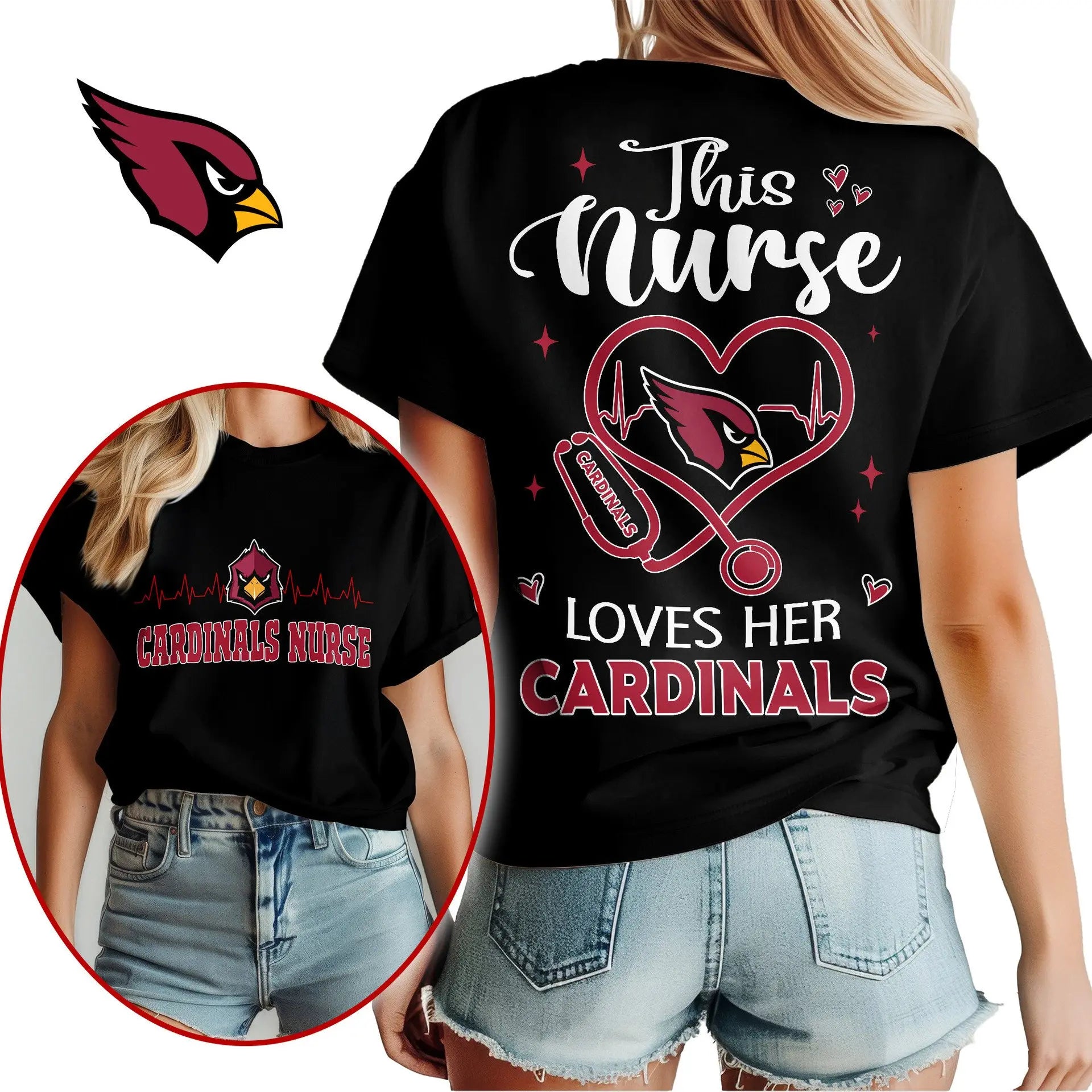 Arizona Cardinals | Premium Nurse Appreciation Month Women’s Shirt NY – HuddleStyle.com - Image 3