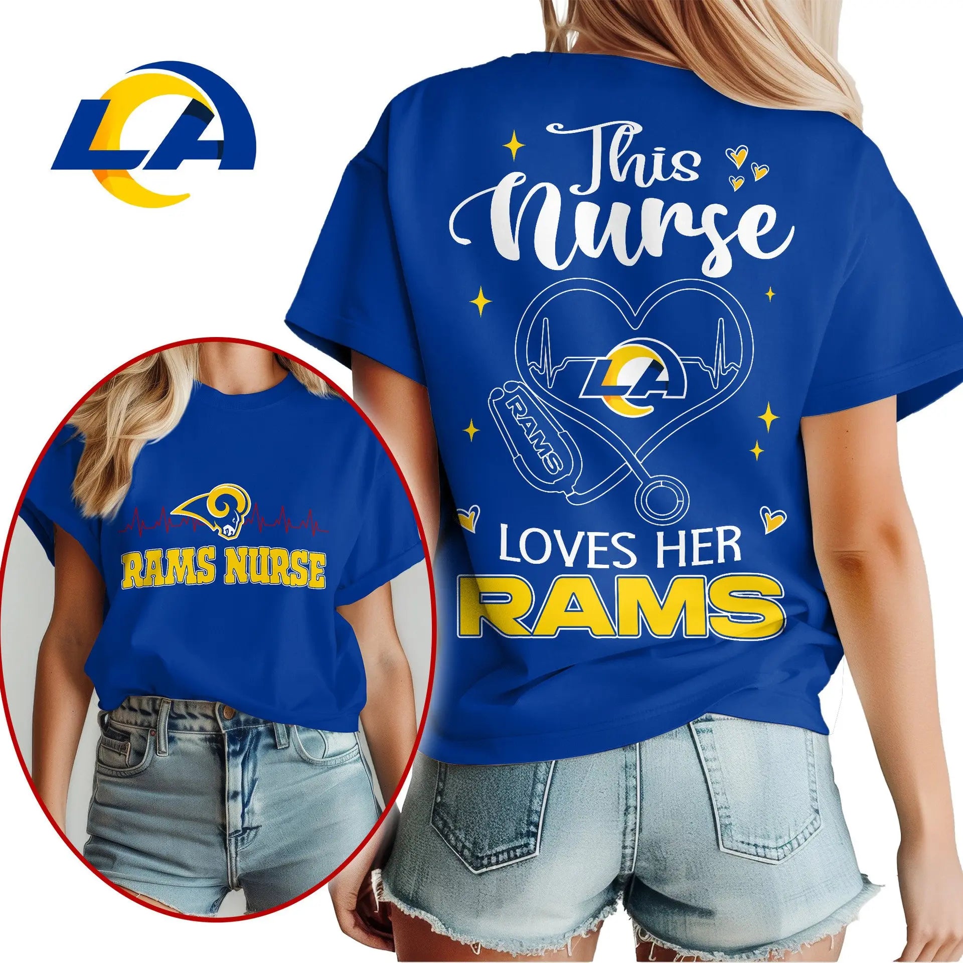 Los Angeles Rams | Premium Nurse Appreciation Month Women’s Shirt NY – HuddleStyle.com - Image 5