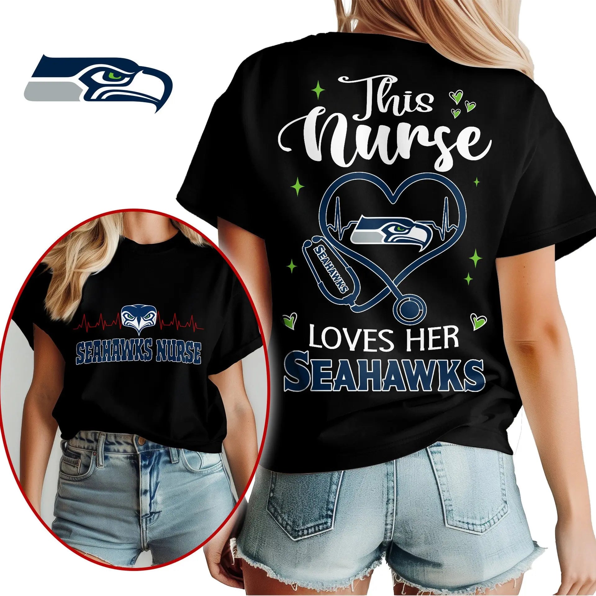 Seattle Seahawks | Premium Nurse Appreciation Month Women’s Shirt NY – HuddleStyle.com - Image 4