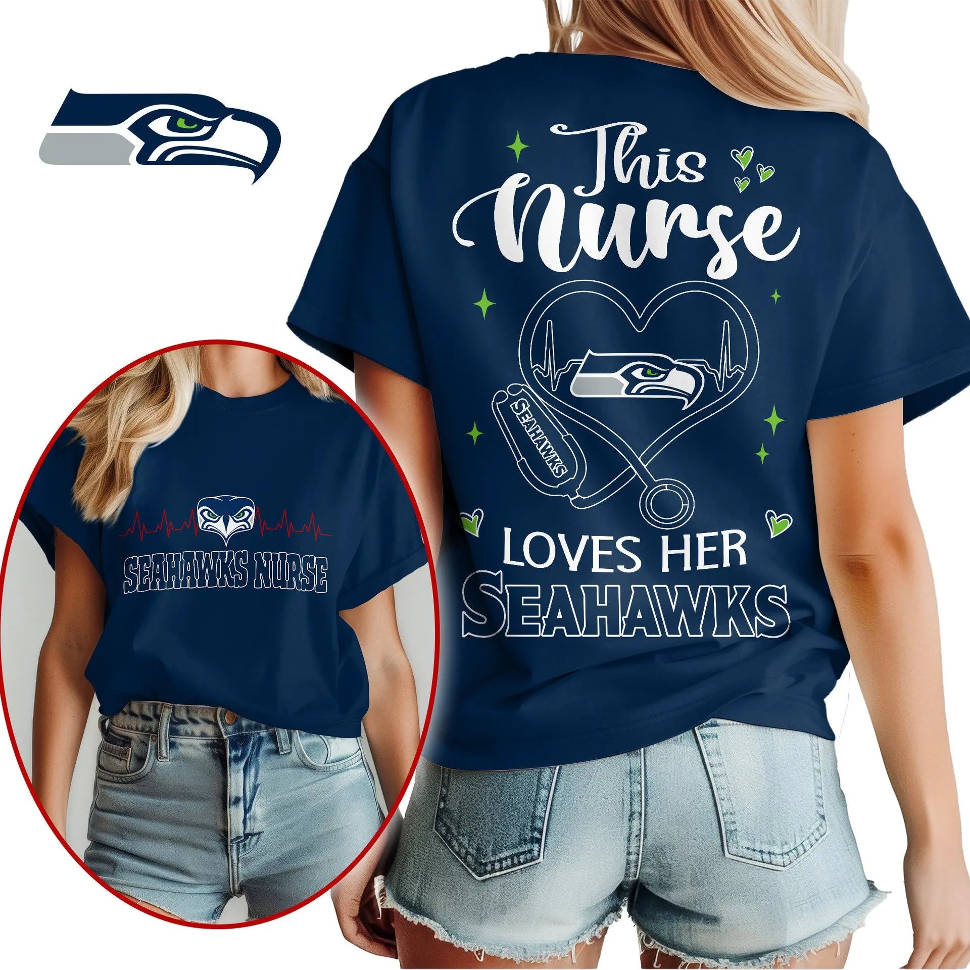 Seattle Seahawks | Premium Nurse Appreciation Month Women’s Shirt NY – HuddleStyle.com - Main