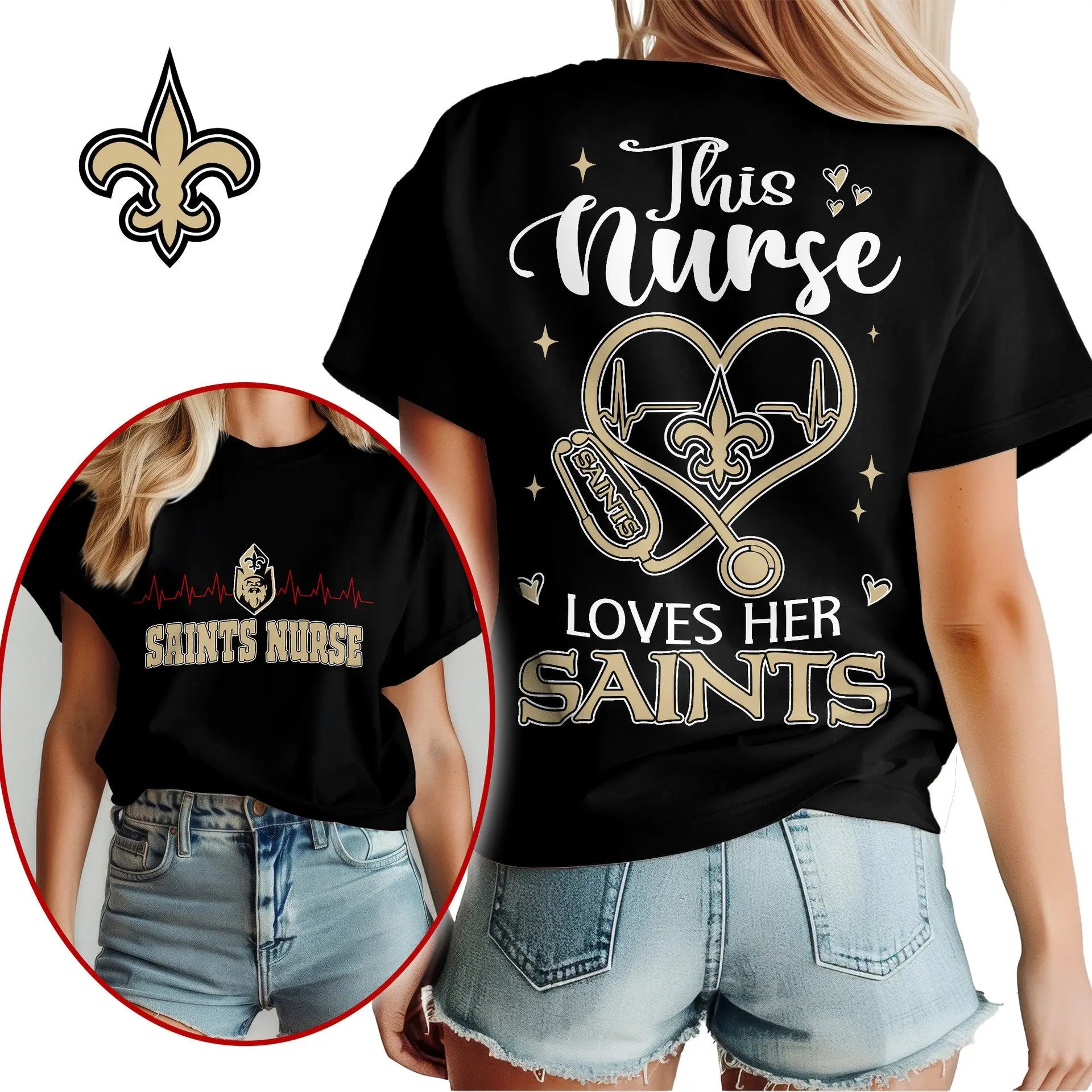New Orleans Saints | Premium Nurse Appreciation Month Women’s Shirt NY – HuddleStyle.com - Image 4