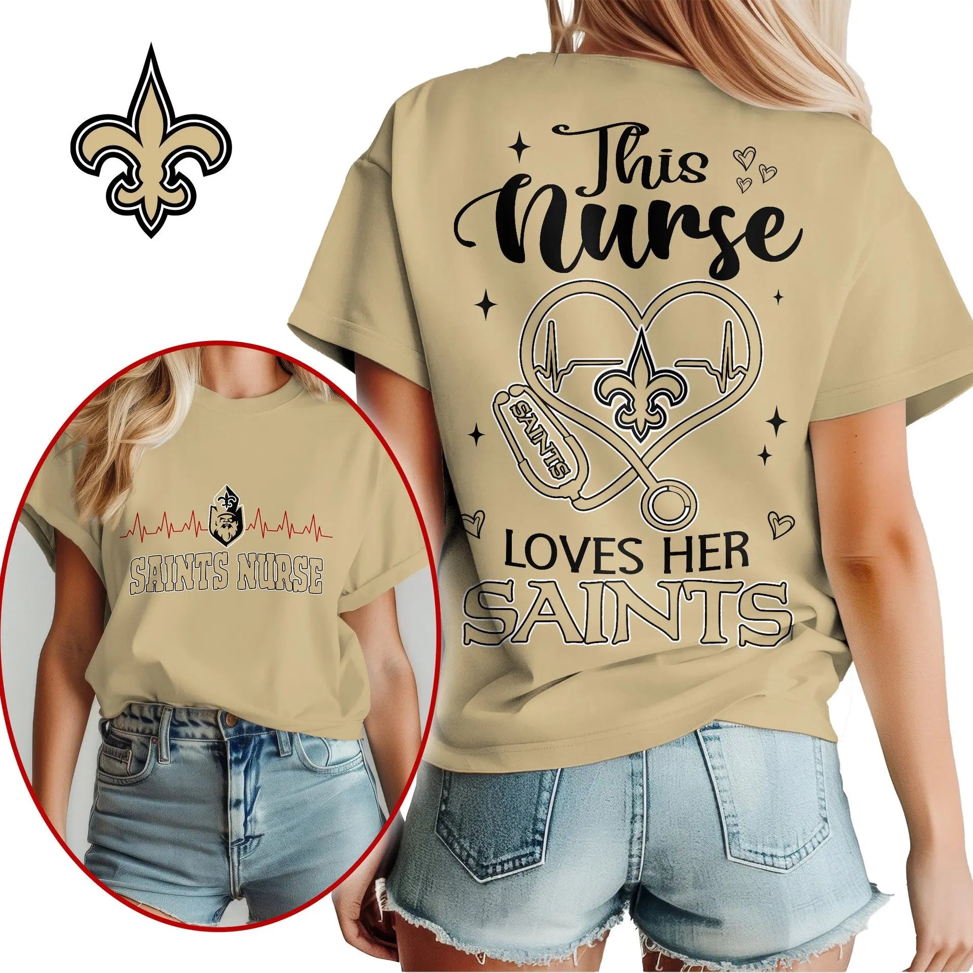 New Orleans Saints | Premium Nurse Appreciation Month Women’s Shirt NY – HuddleStyle.com - Main