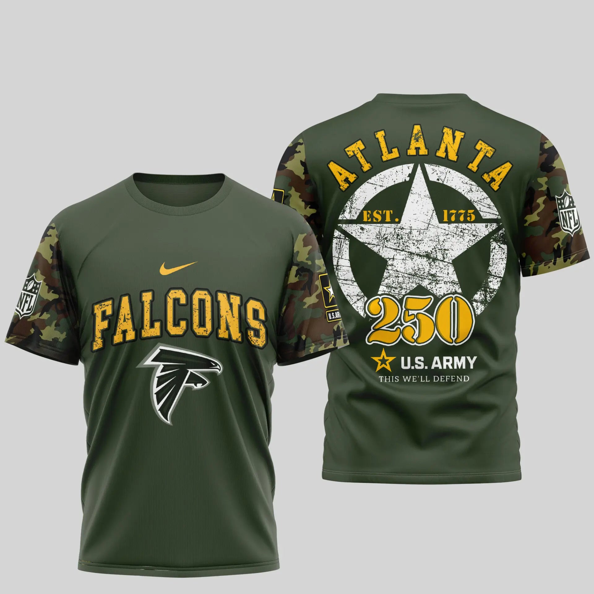 Atlanta Falcons | Premium U.S.Army 3D Shirt TD – HuddleStyle.com - Main
