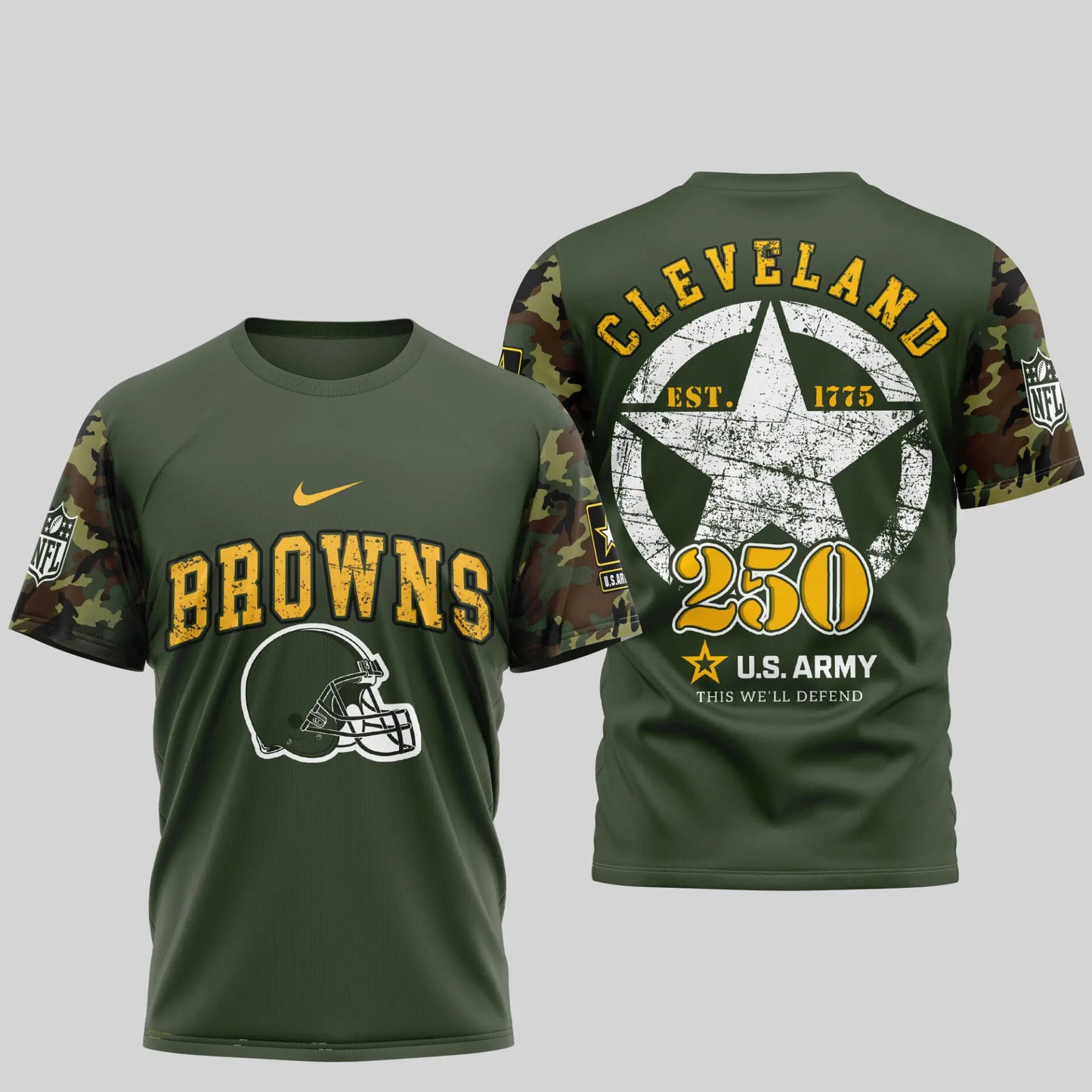 Cleveland Browns | Premium U.S.Army 3D Shirt TD – HuddleStyle.com - Image 4