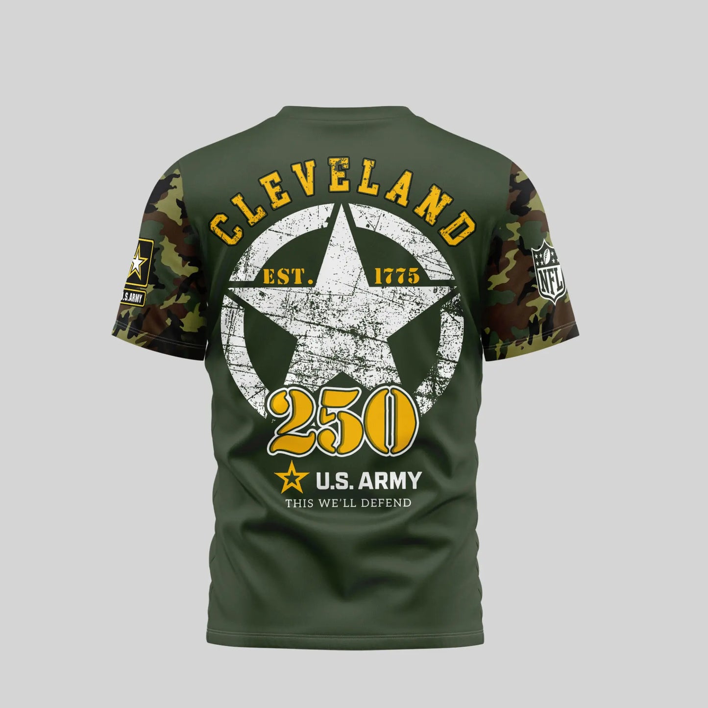 Cleveland Browns | Premium U.S.Army 3D Shirt TD – HuddleStyle.com - Image 2