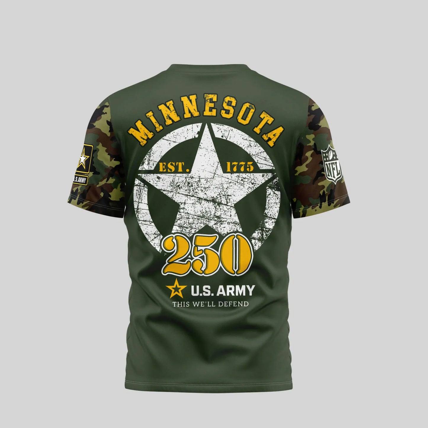 Minnesota Vikings | Premium U.S.Army 3D Shirt TD – HuddleStyle.com - Main