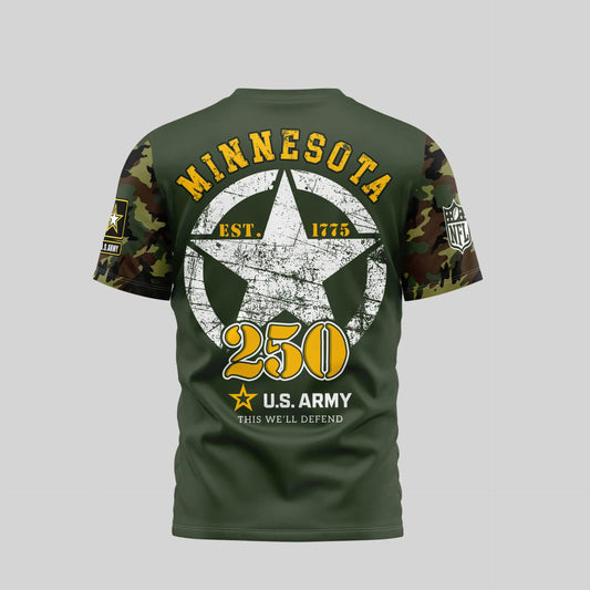 Minnesota Vikings | Premium U.S.Army 3D Shirt TD – HuddleStyle.com - Main