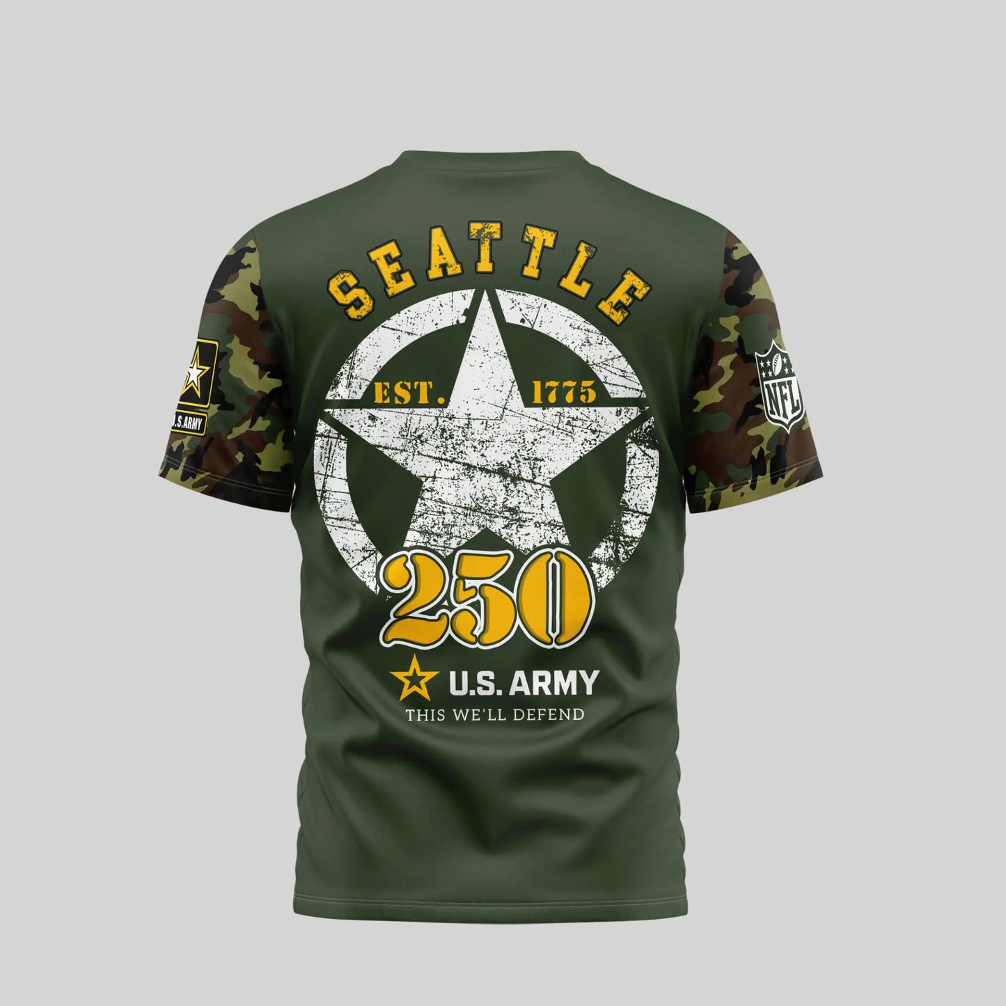 Seattle Seahawks | Premium U.S.Army 3D Shirt TD – HuddleStyle.com - Image 2