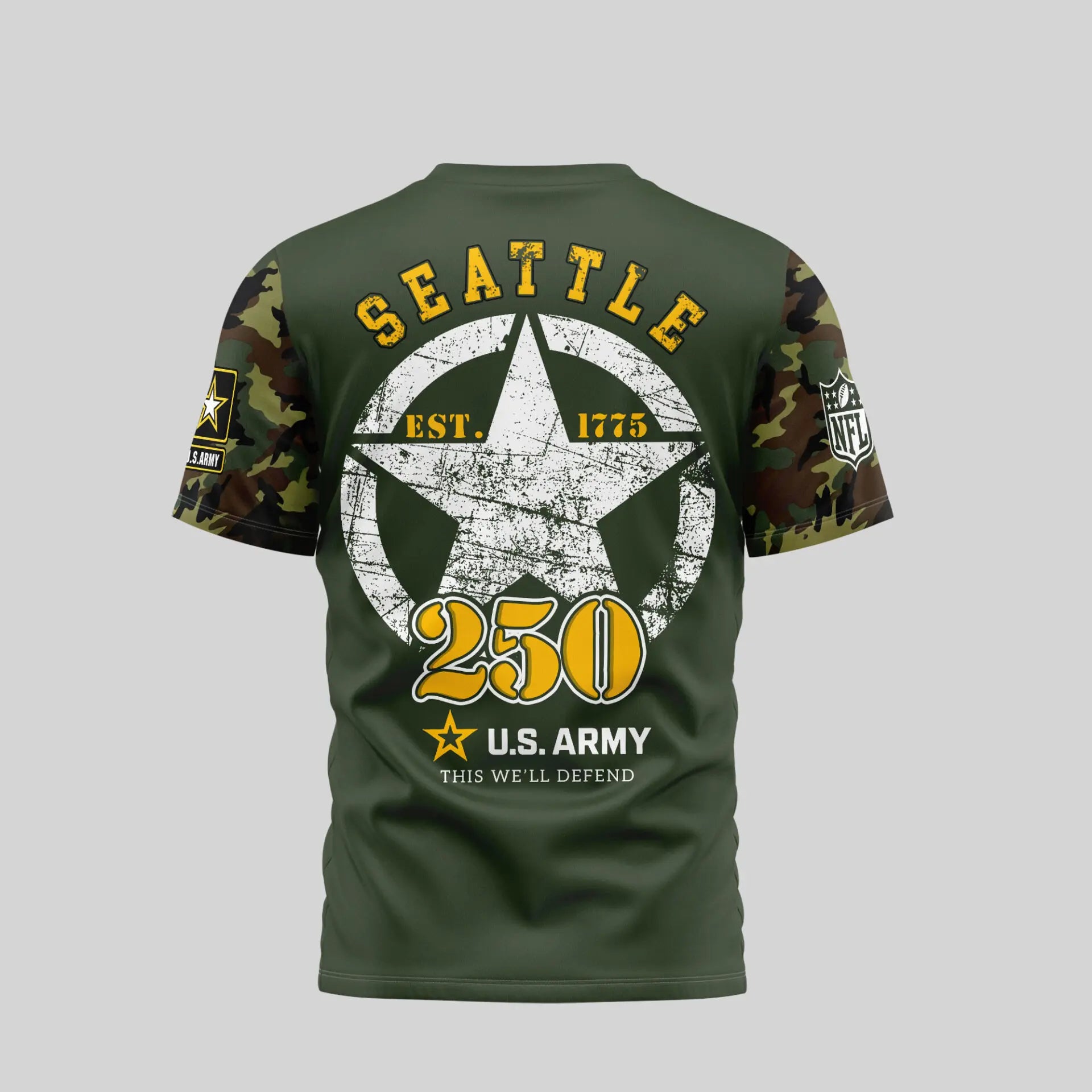 Seattle Seahawks | Premium U.S.Army 3D Shirt TD – HuddleStyle.com - Image 2